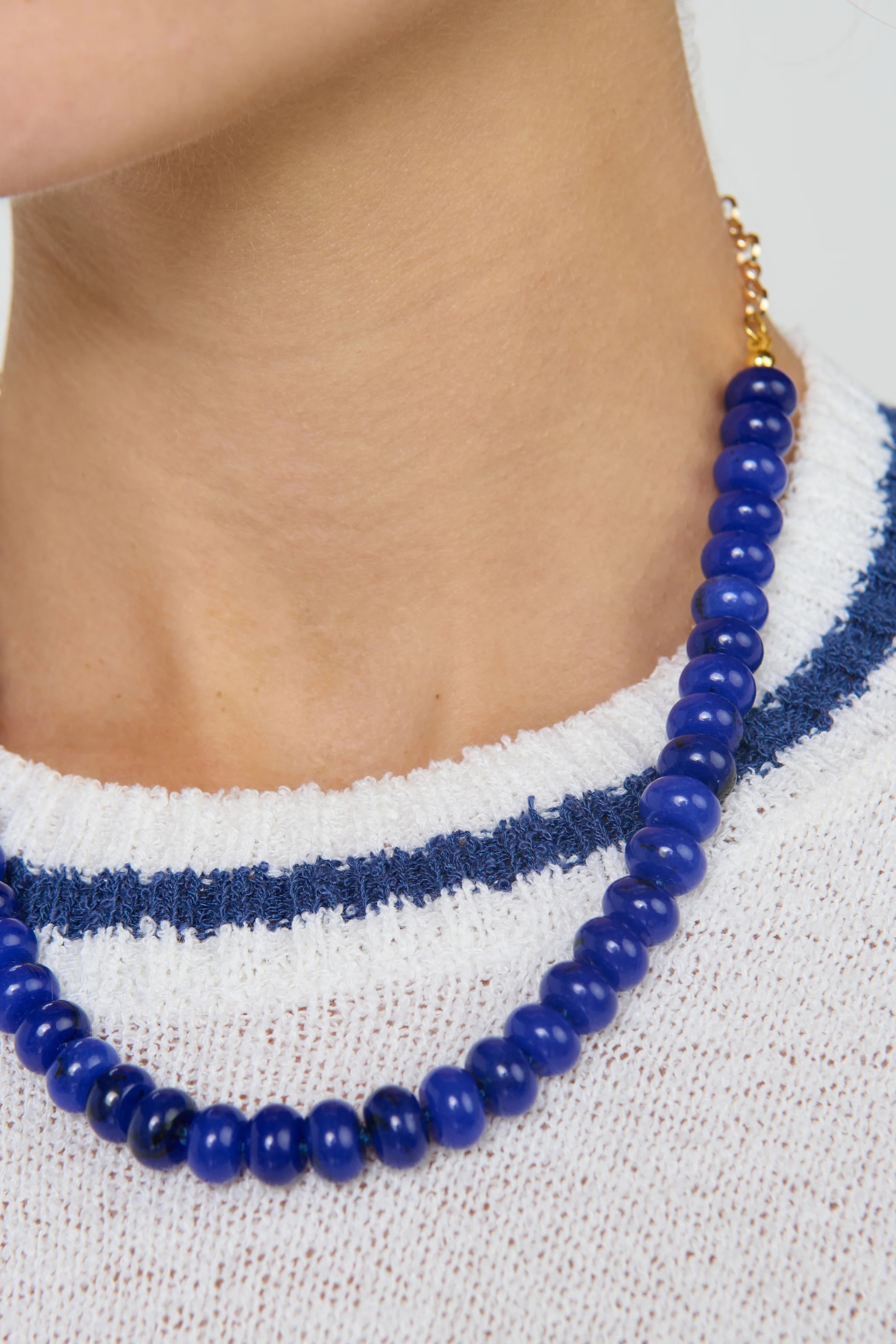 Stone Beaded Necklace ~ Lapis - Image 2