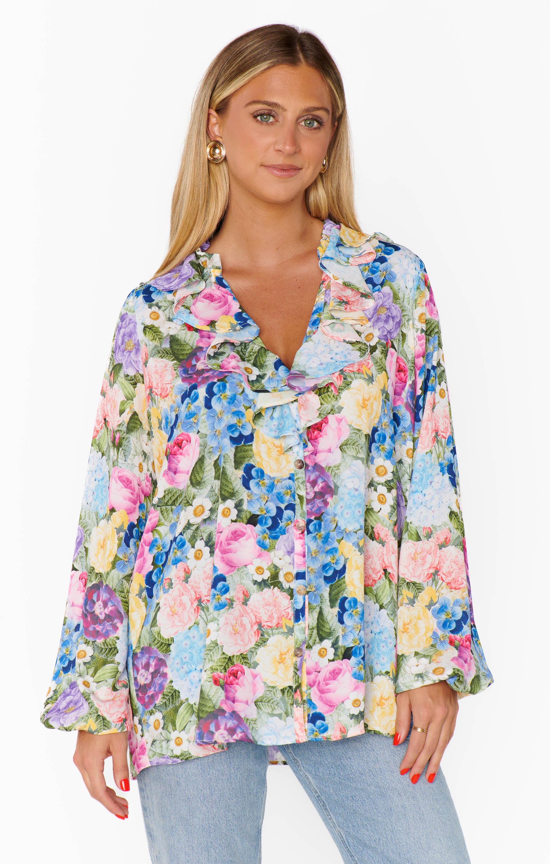 Suki Ruffle Top ~ Flower Shop - Image 2