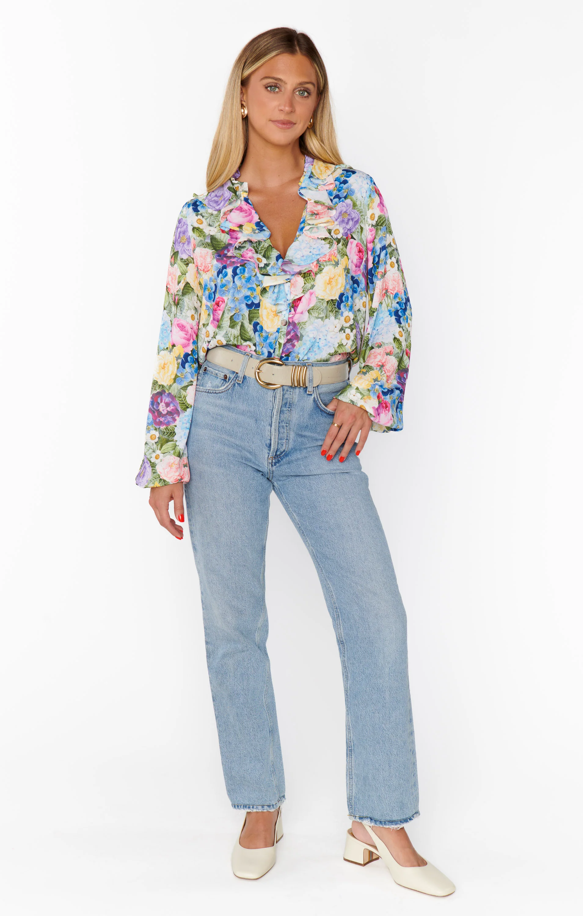 Suki Ruffle Top ~ Flower Shop - Image 4