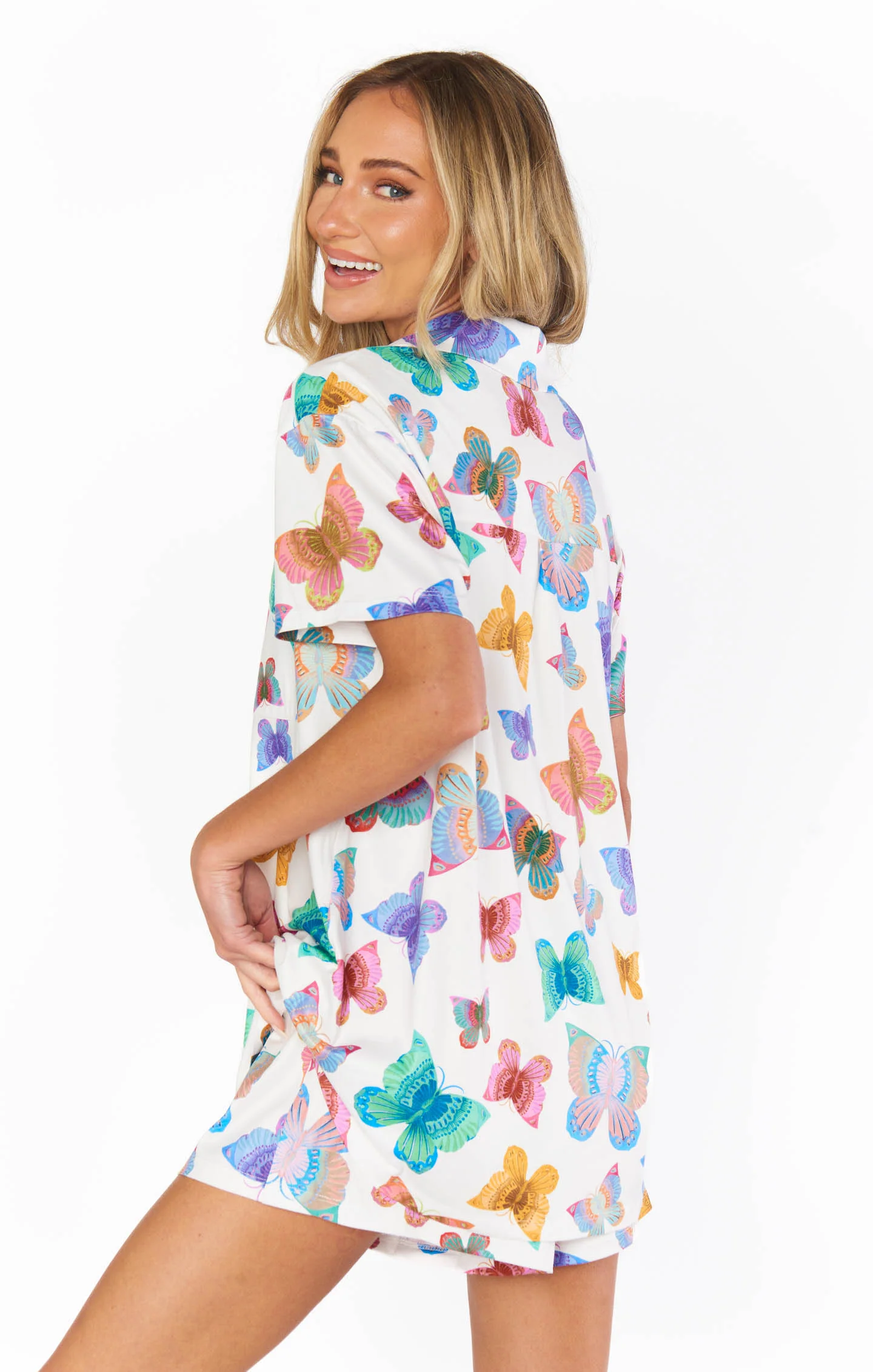 Sunday Morning PJ Set ~ Rainbow Butterflies Knit - Image 7