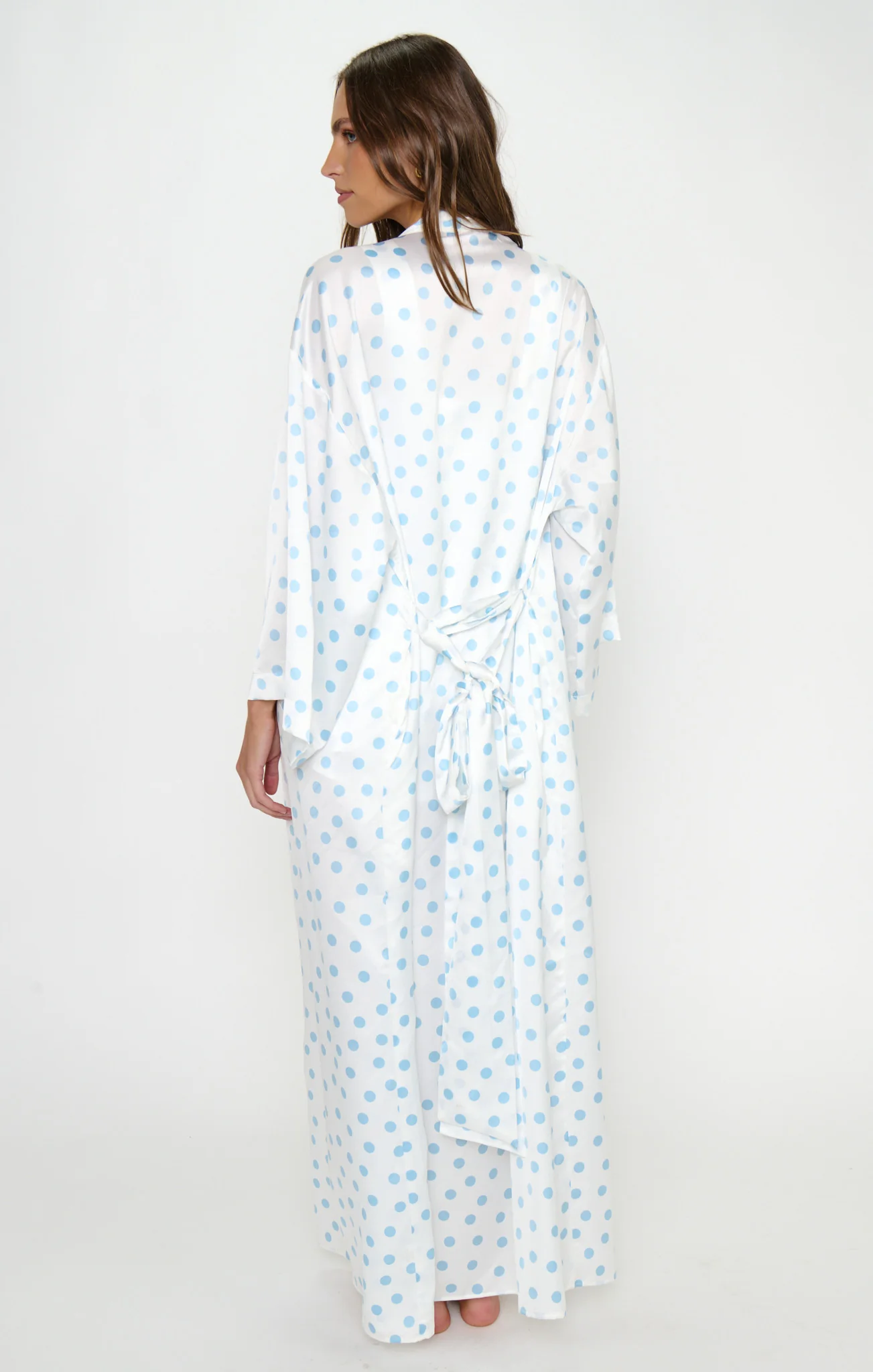 Sunrise Robe ~ Powder Blue Polka Dot - Image 4