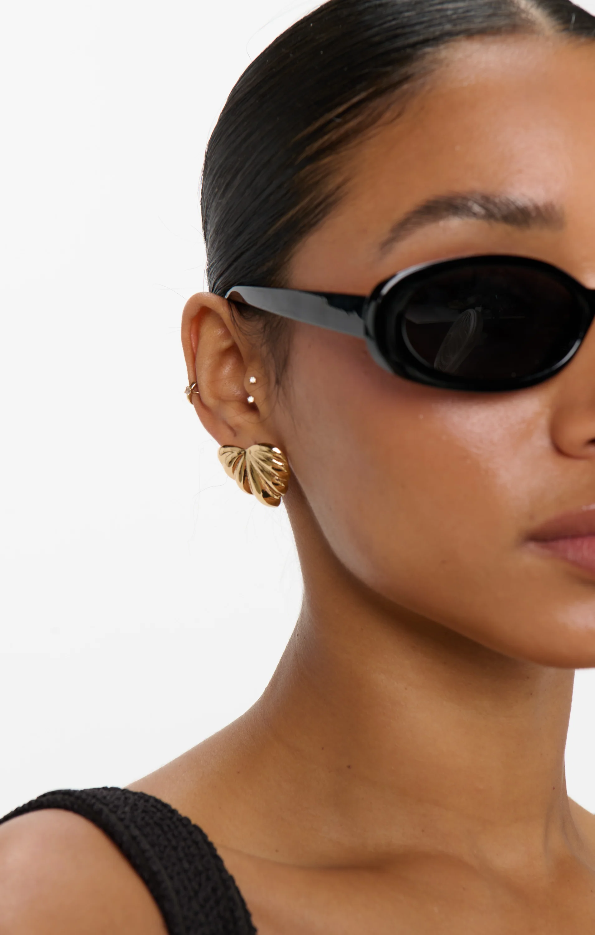 Sunset Palm Earrings ~ Gold - Image 2