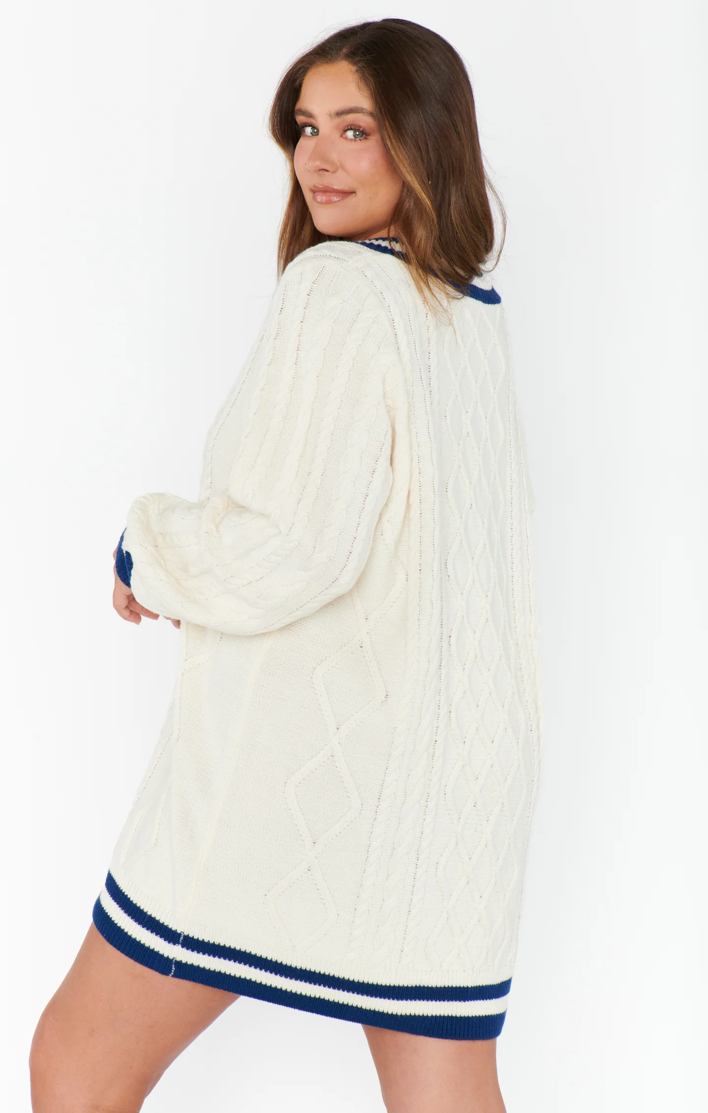 Tailgate Sweater Dress ~ Navy Cable Knit - Image 9