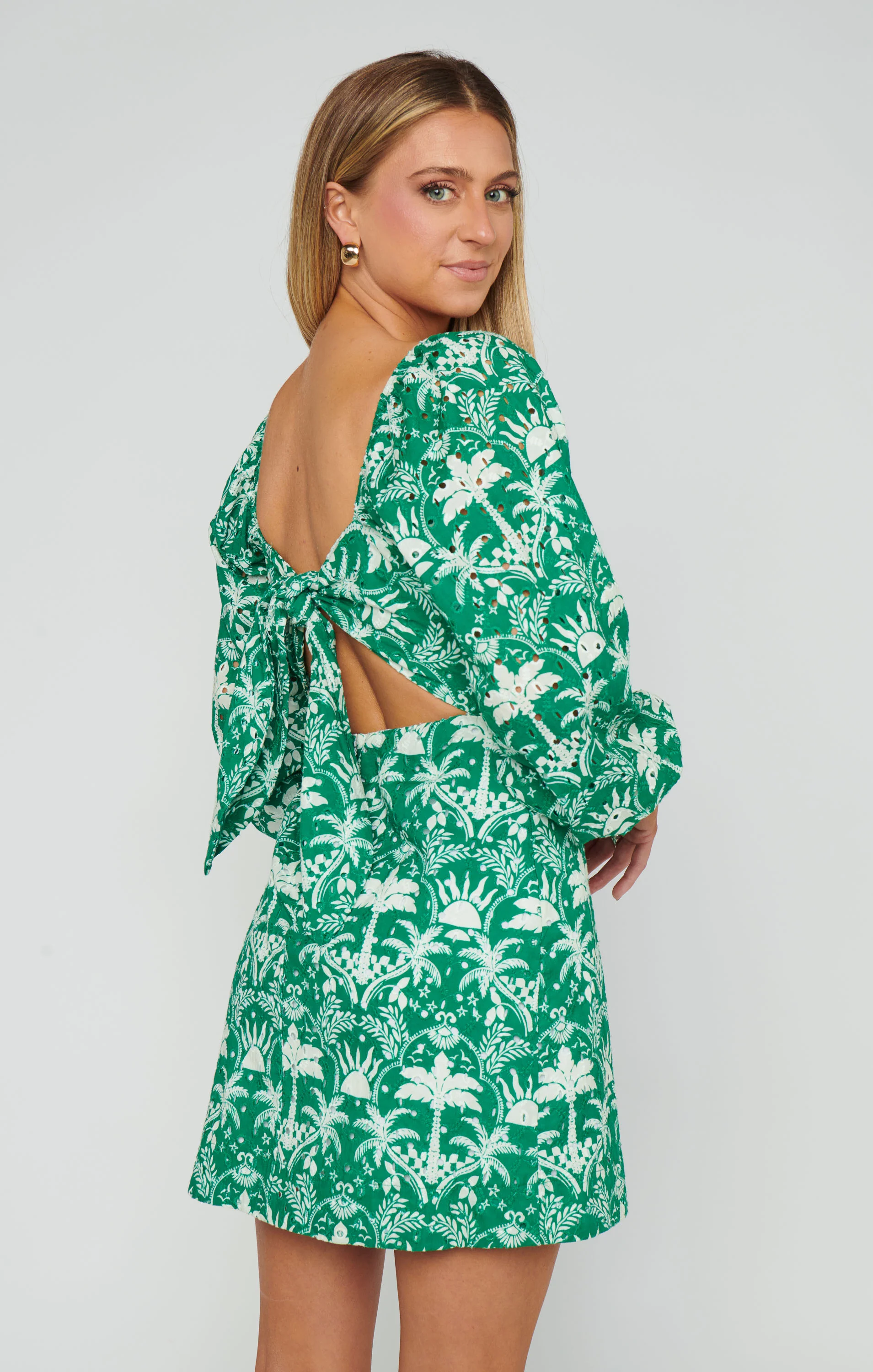 Tamara Tie Back Dress ~ Tiki Palms - Image 3