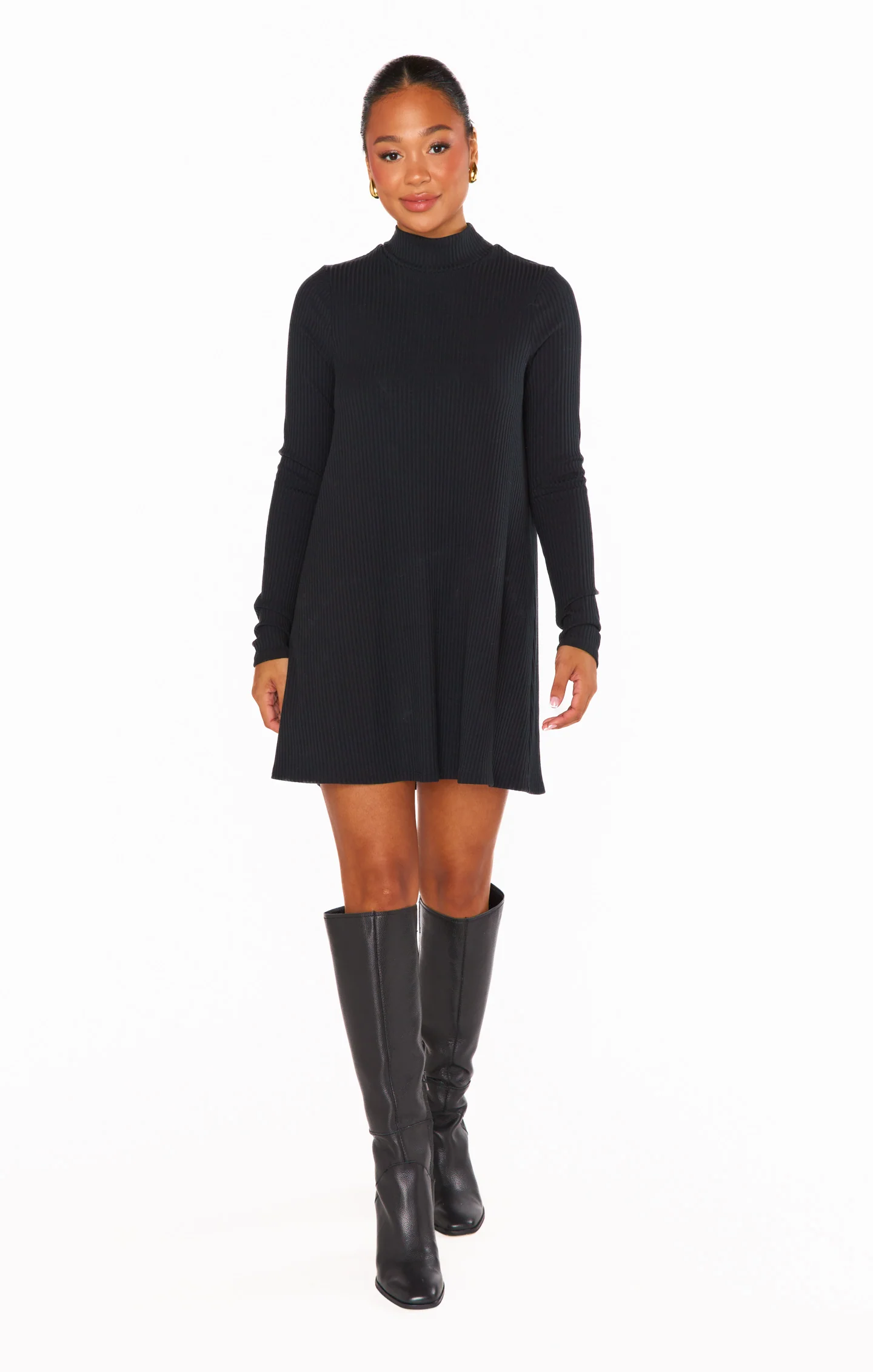Tammy Turtleneck Dress ~ Winter Rib Black - Image 3