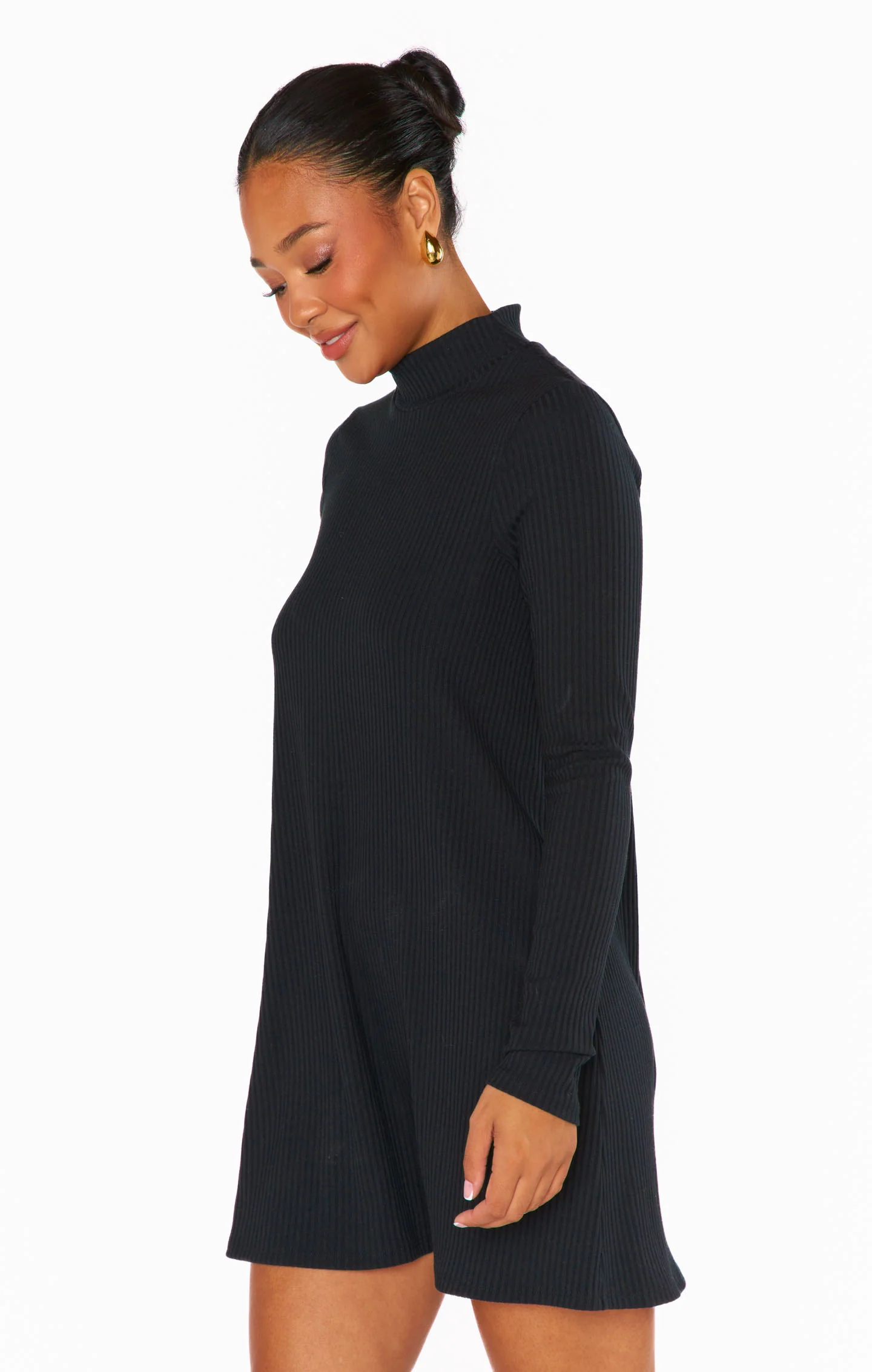 Tammy Turtleneck Dress ~ Winter Rib Black - Image 5
