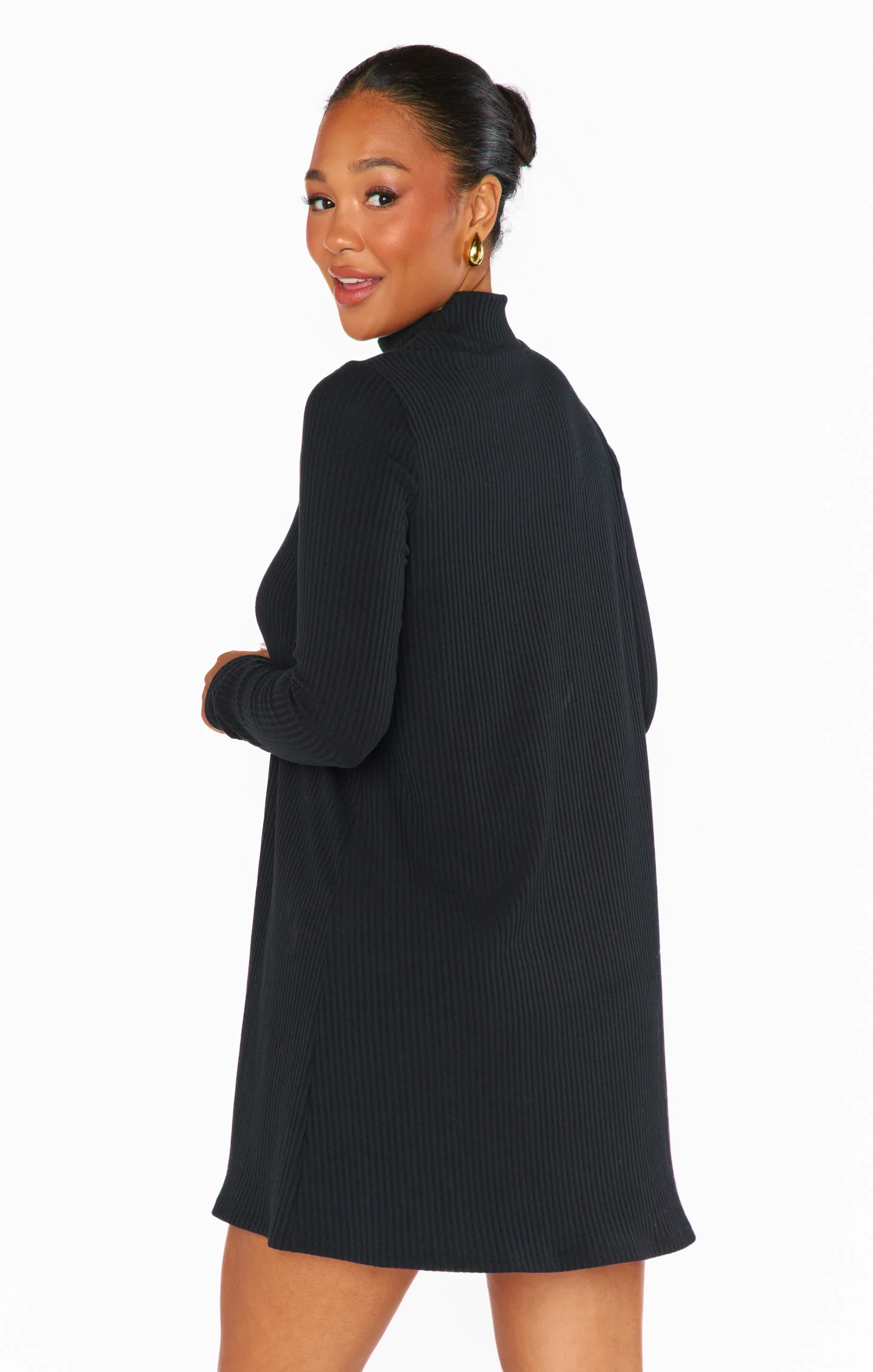 Tammy Turtleneck Dress ~ Winter Rib Black - Image 6