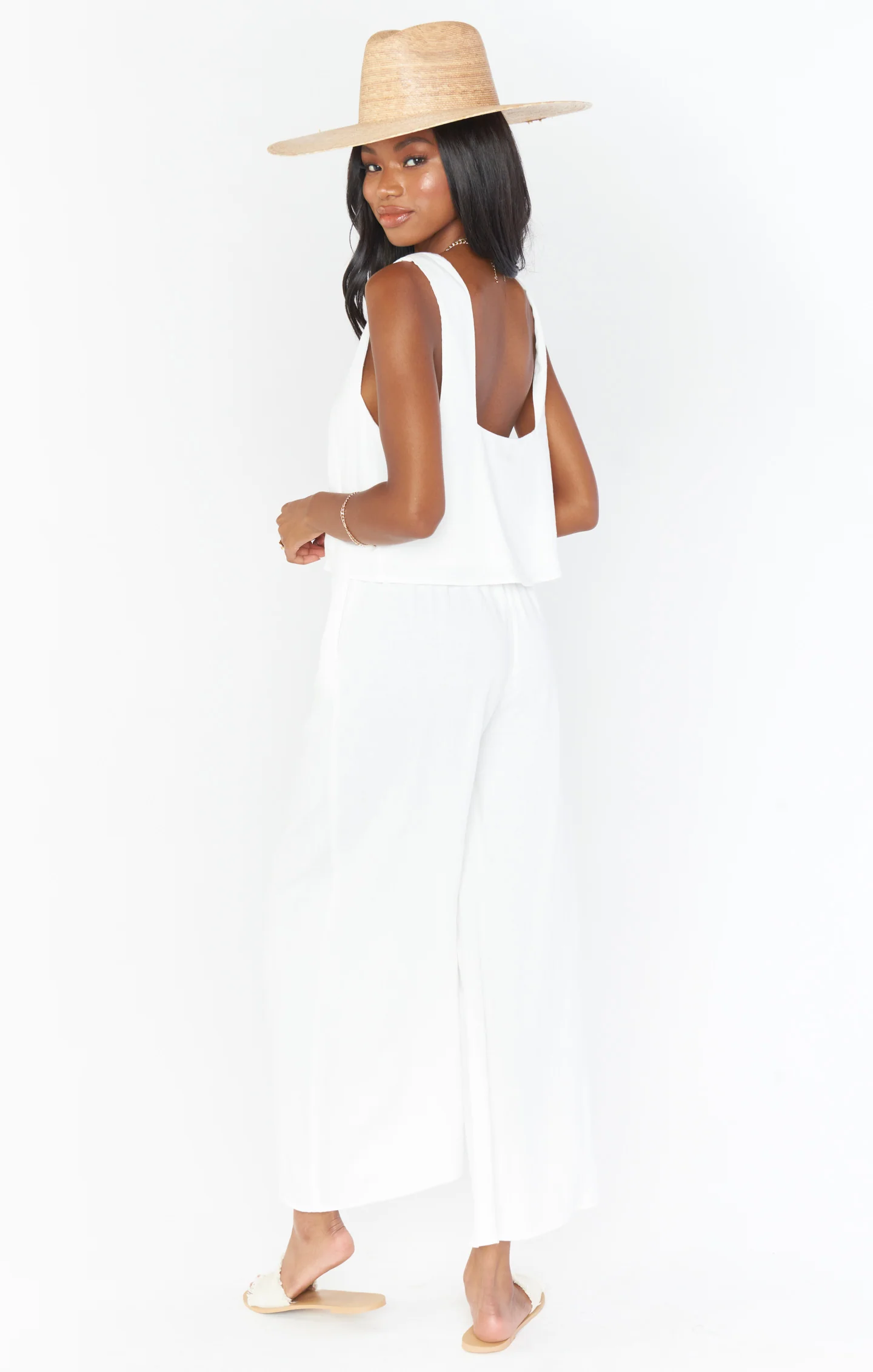 Tara Crop Top ~ White Linen - Image 13