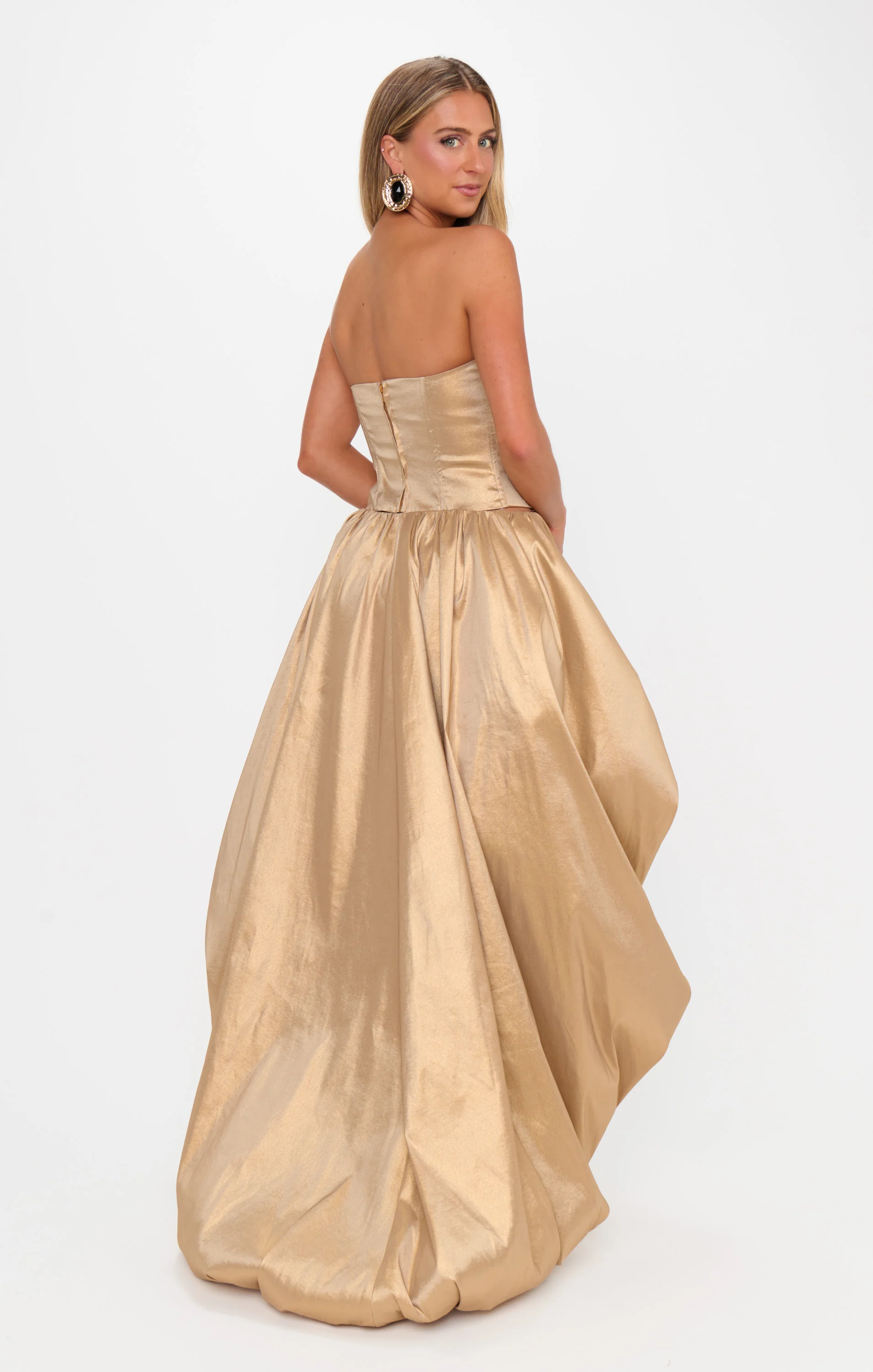 Tatum Maxi Skirt ~ Gold Metallic Taffeta - Image 5