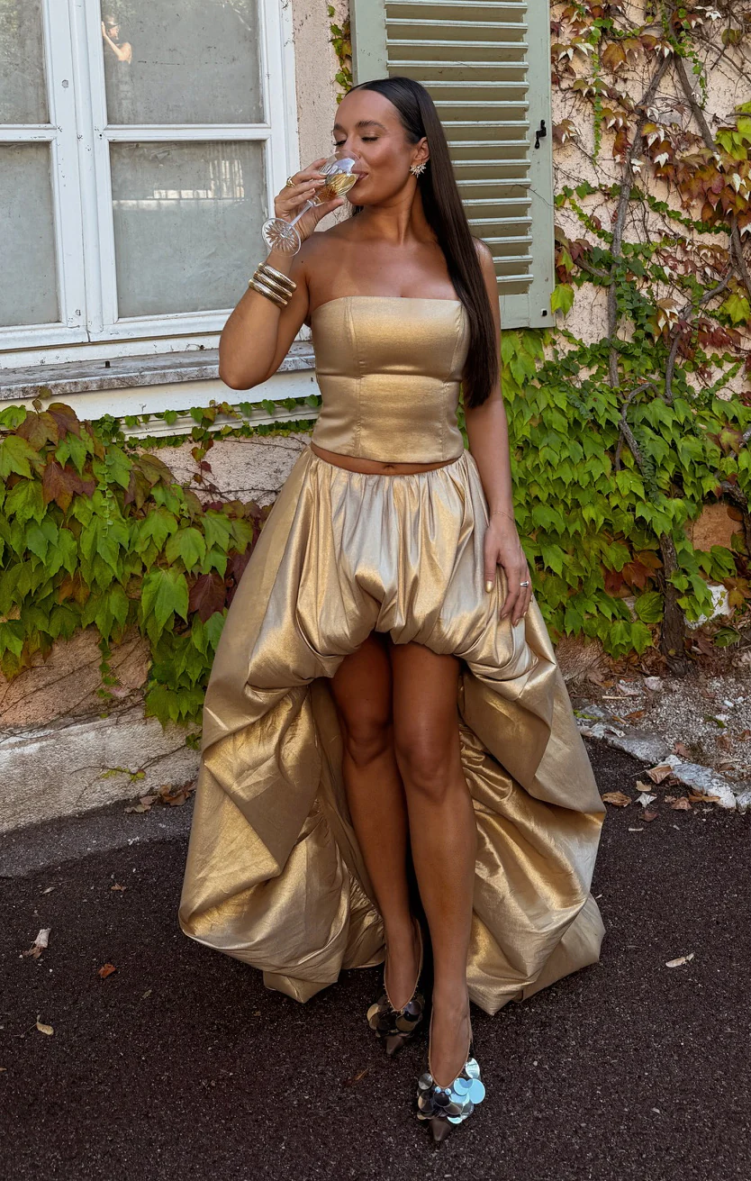 Tatum Top ~ Gold Metallic Taffeta - Image 2