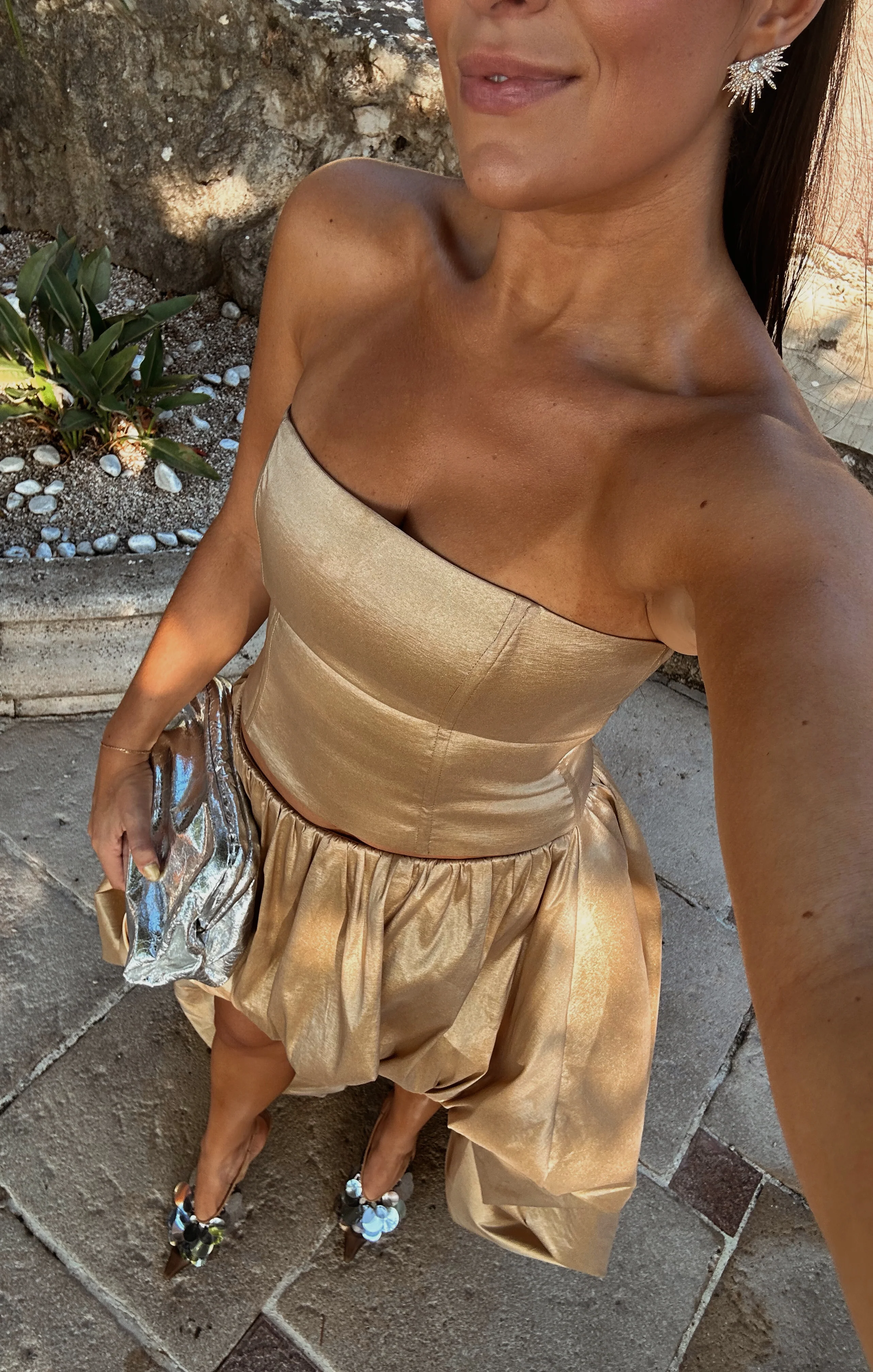 Tatum Top ~ Gold Metallic Taffeta - Image 3