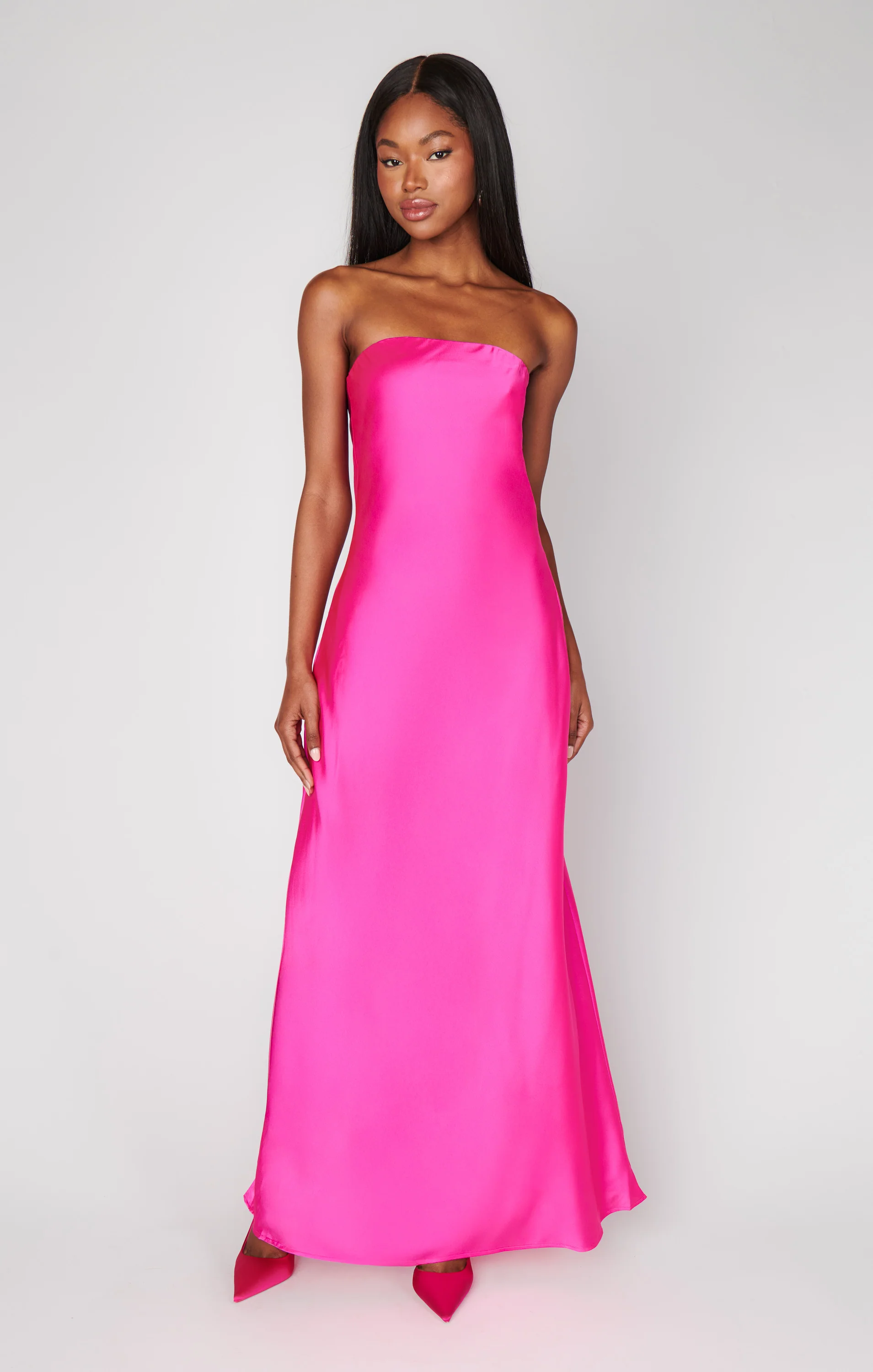Taylor Tube Dress ~ Hot Pink Luxe Satin - Image 6