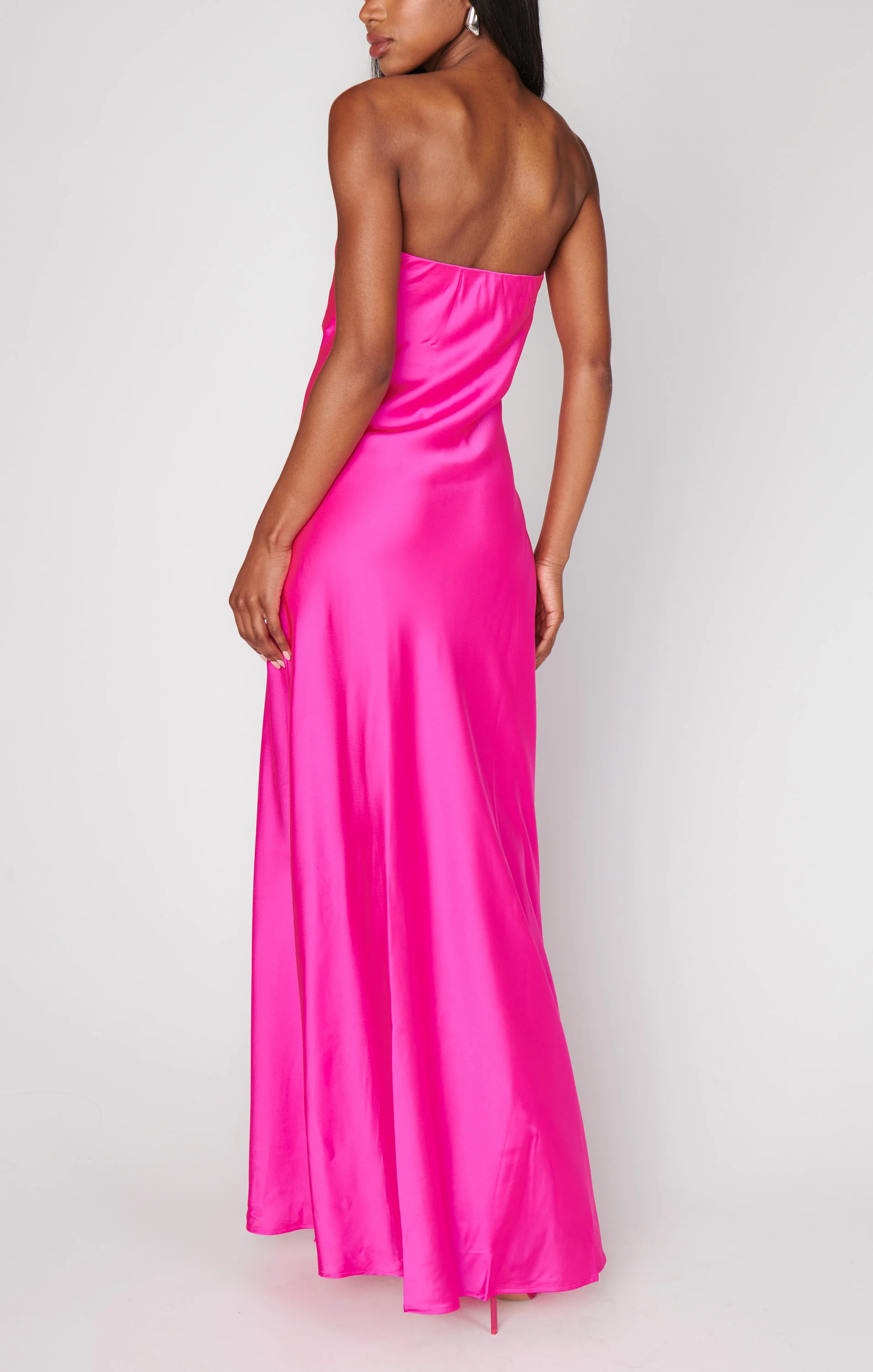 Taylor Tube Dress ~ Hot Pink Luxe Satin - Image 7