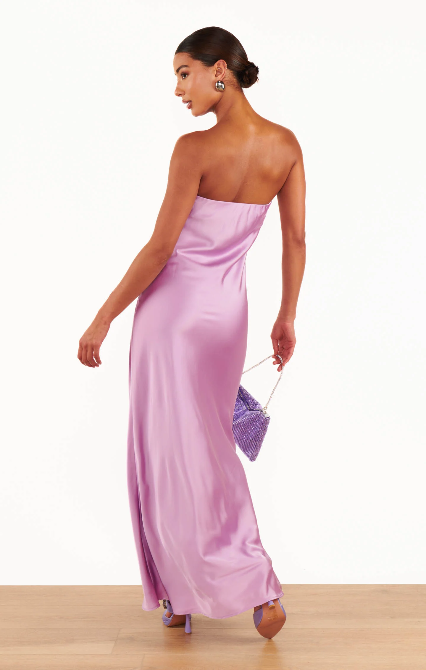 Taylor Tube Dress ~ Lilac Luxe Satin - Image 4