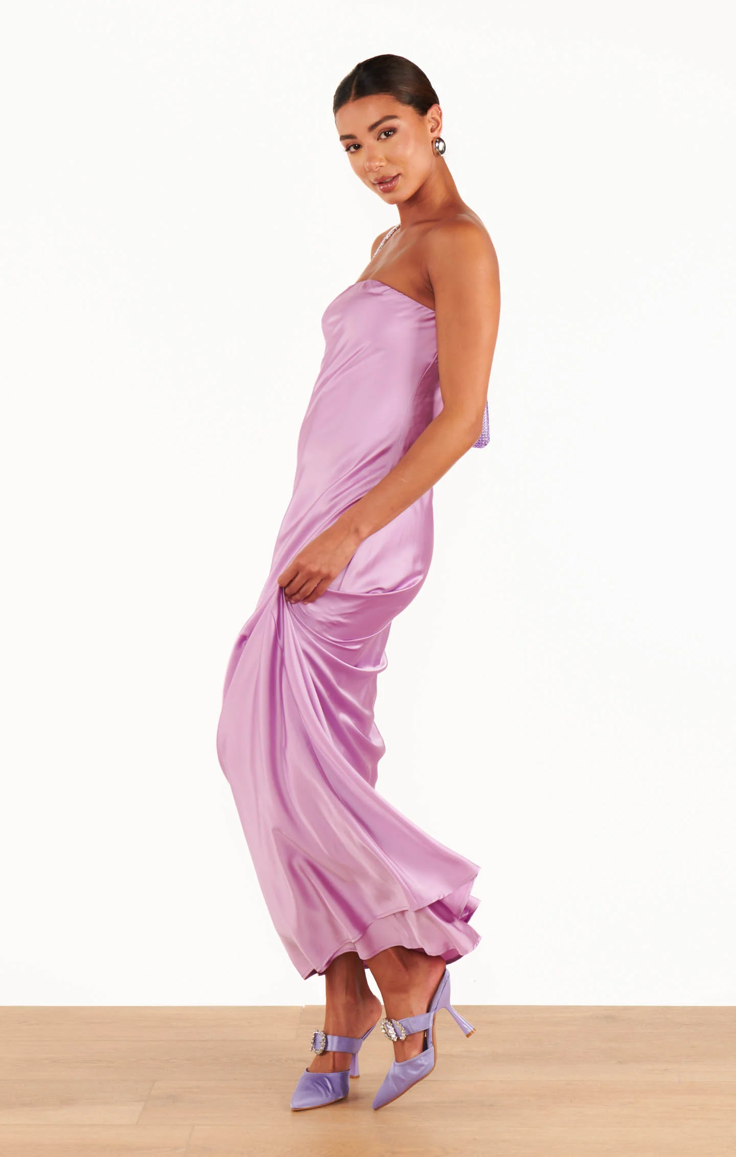 Taylor Tube Dress ~ Lilac Luxe Satin - Image 5