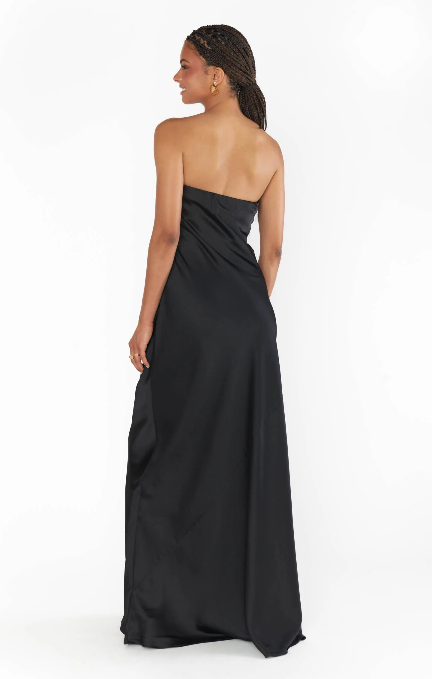 Taylor Tube Maxi Dress ~ Black Luxe Satin - Image 2