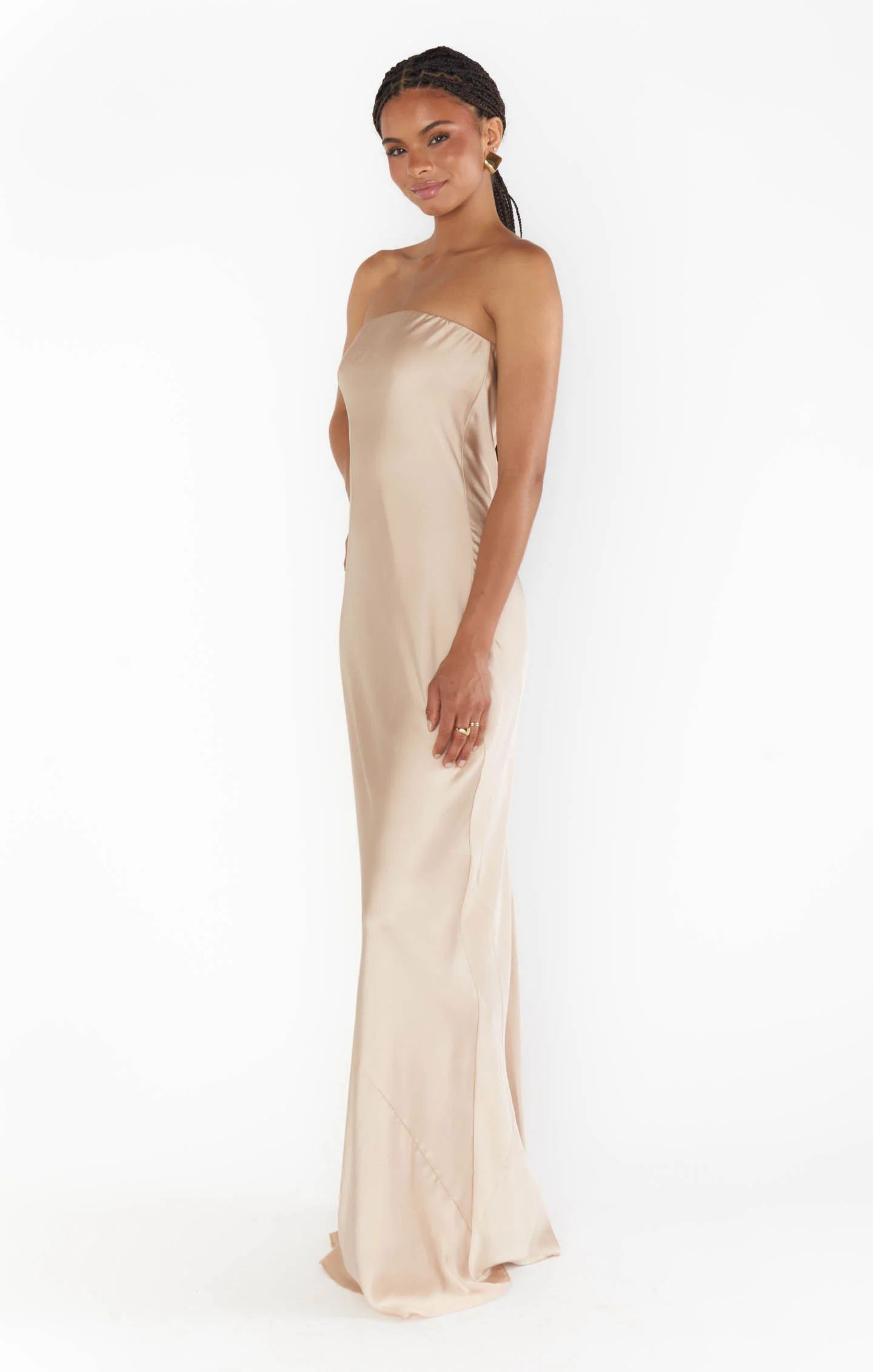 Taylor Tube Maxi Dress ~ Champagne Luxe Satin - Image 5