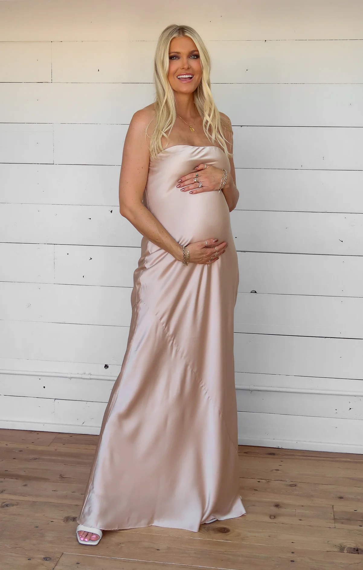 Taylor Tube Maxi Dress ~ Champagne Luxe Satin - Image 7