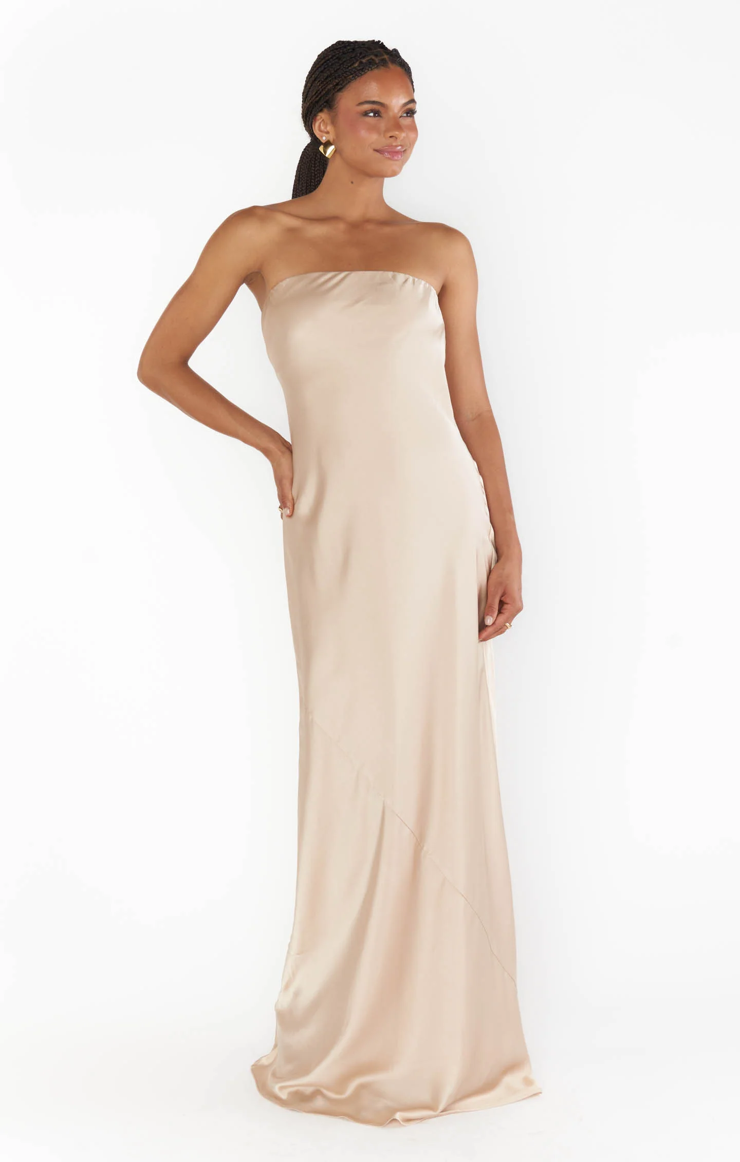 Taylor Tube Maxi Dress ~ Champagne Luxe Satin - Image 9