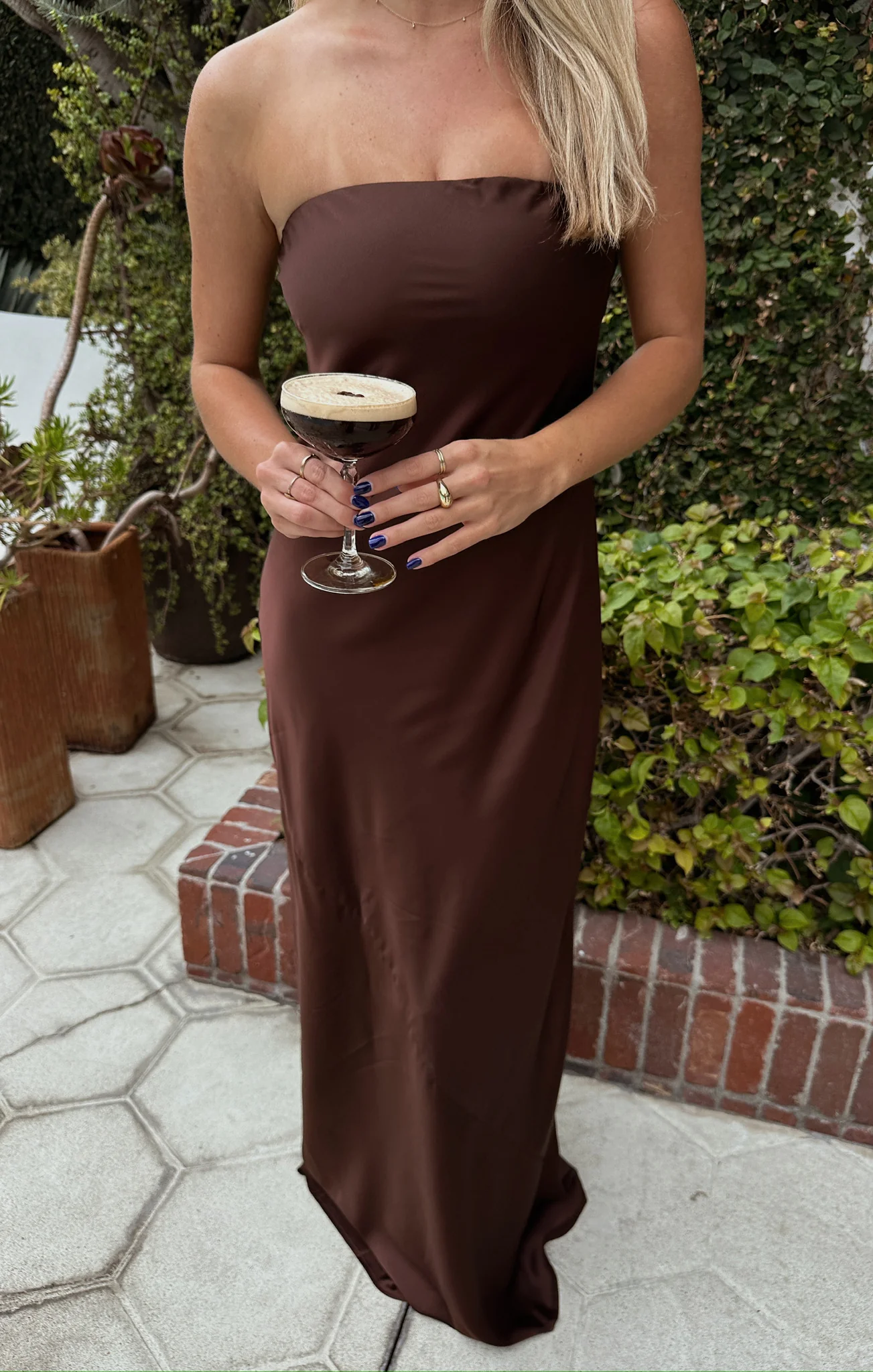 Taylor Tube Maxi Dress ~ Chocolate Luxe Satin - Image 5