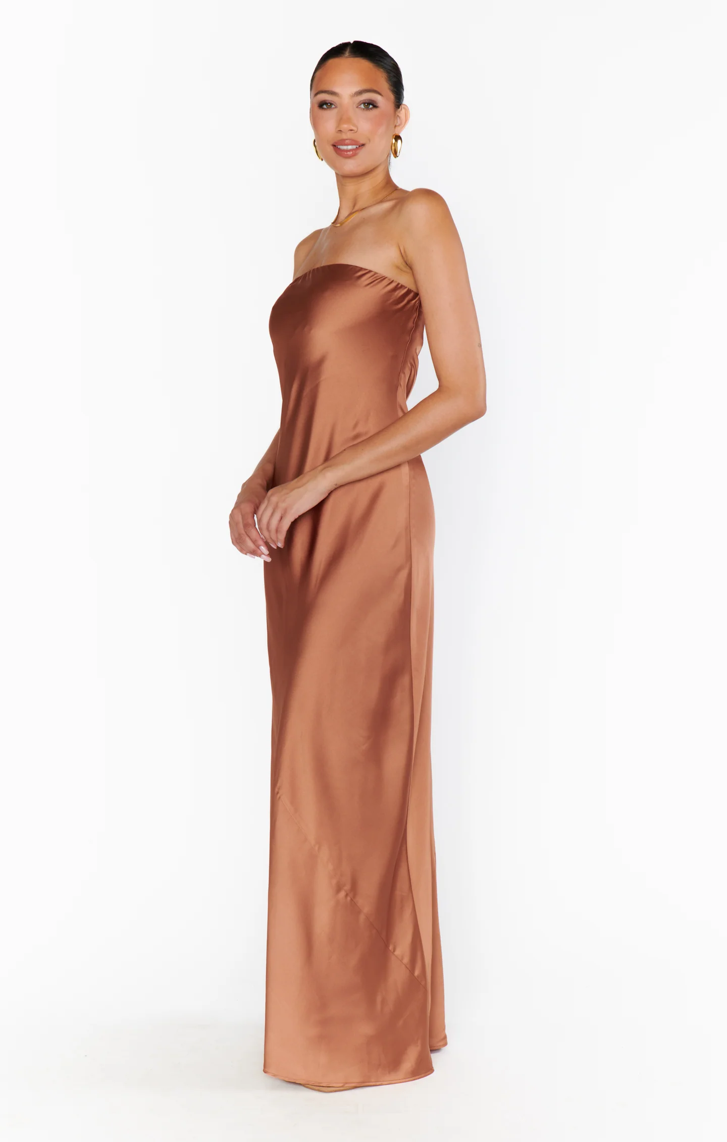Taylor Tube Maxi Dress ~ Copper Luxe Satin - Image 5