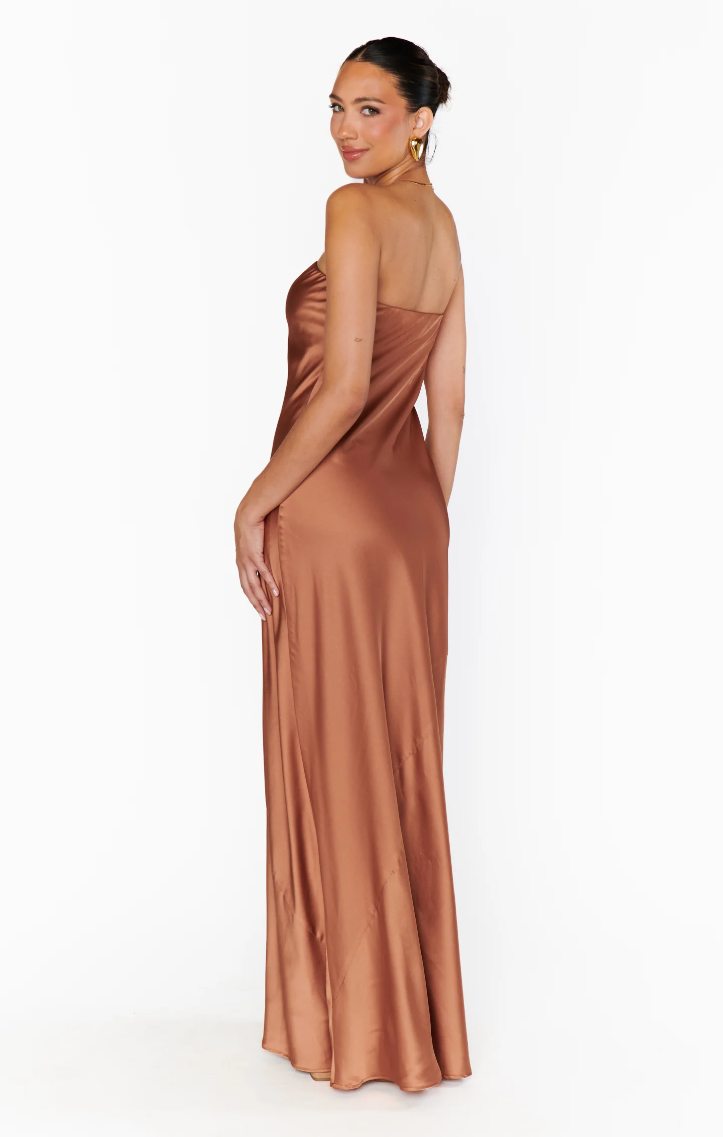 Taylor Tube Maxi Dress ~ Copper Luxe Satin - Image 7