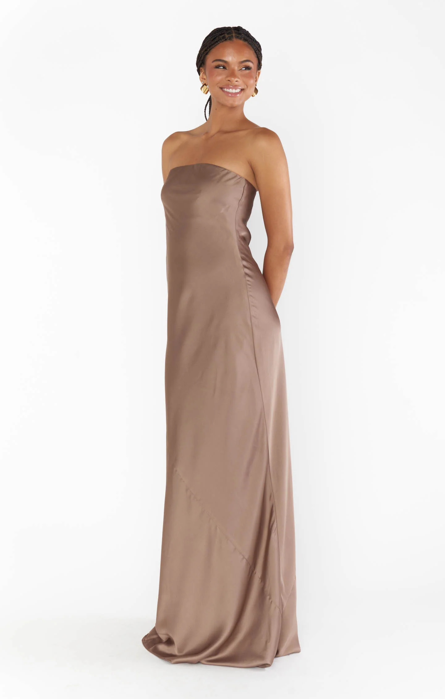 Taylor Tube Maxi Dress ~ Dune Luxe Satin - Image 4