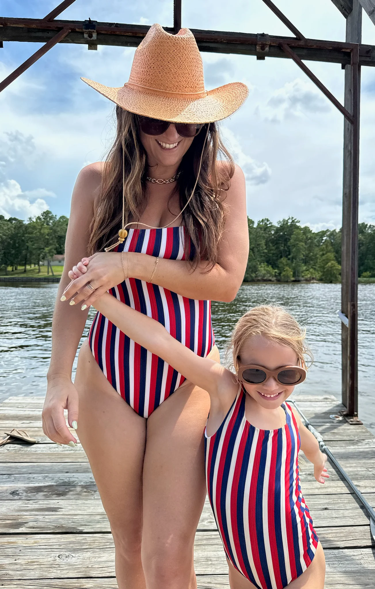 The Little Ribbed One Piece ~ Americana Stripe Micro Rib - Image 4