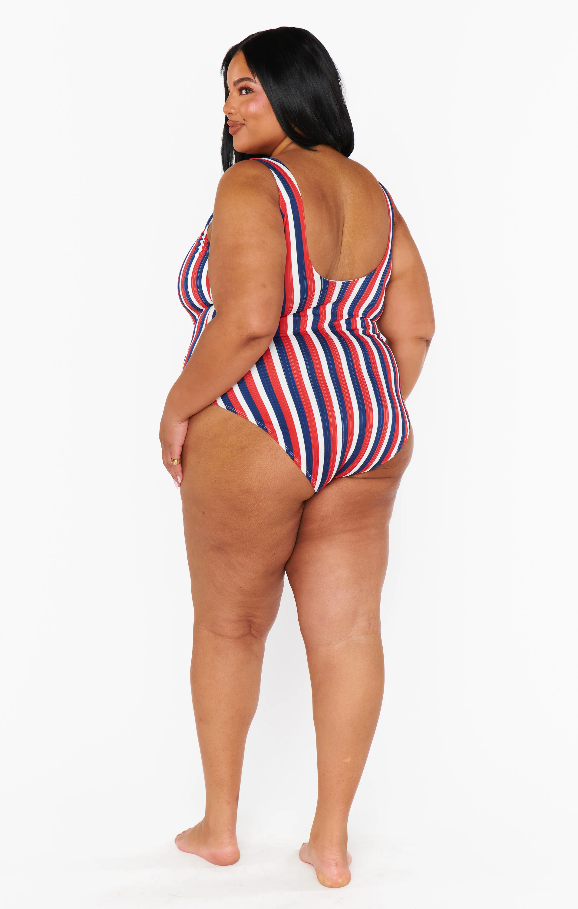The Ribbed One Piece ~ Americana Stripe Micro Rib - Image 6