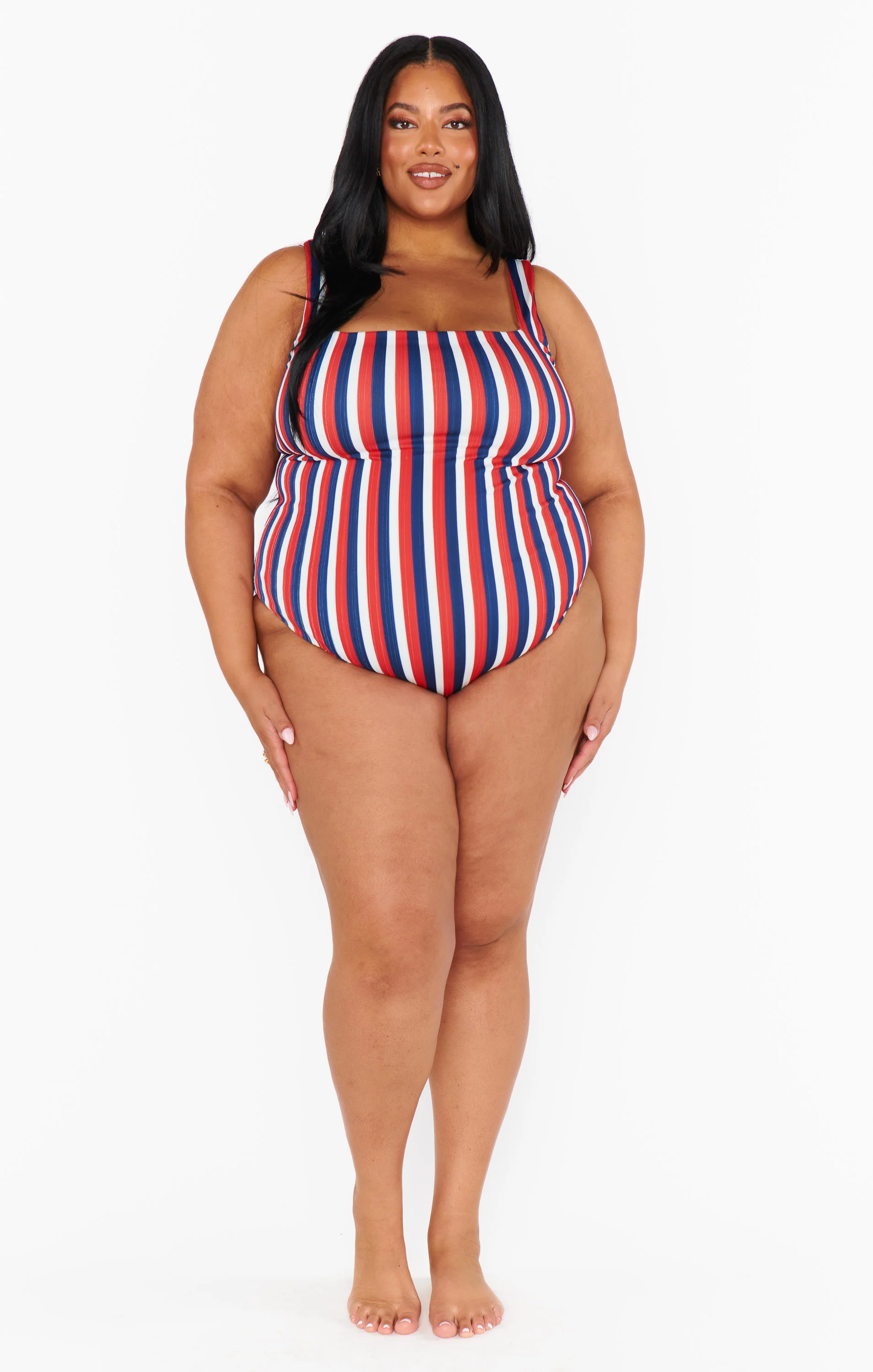 The Ribbed One Piece ~ Americana Stripe Micro Rib - Image 7