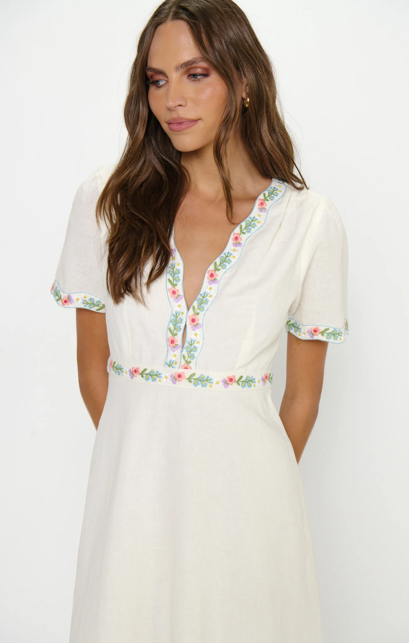 Thea Midi Dress ~ Wild Meadow Embroidery - Image 2