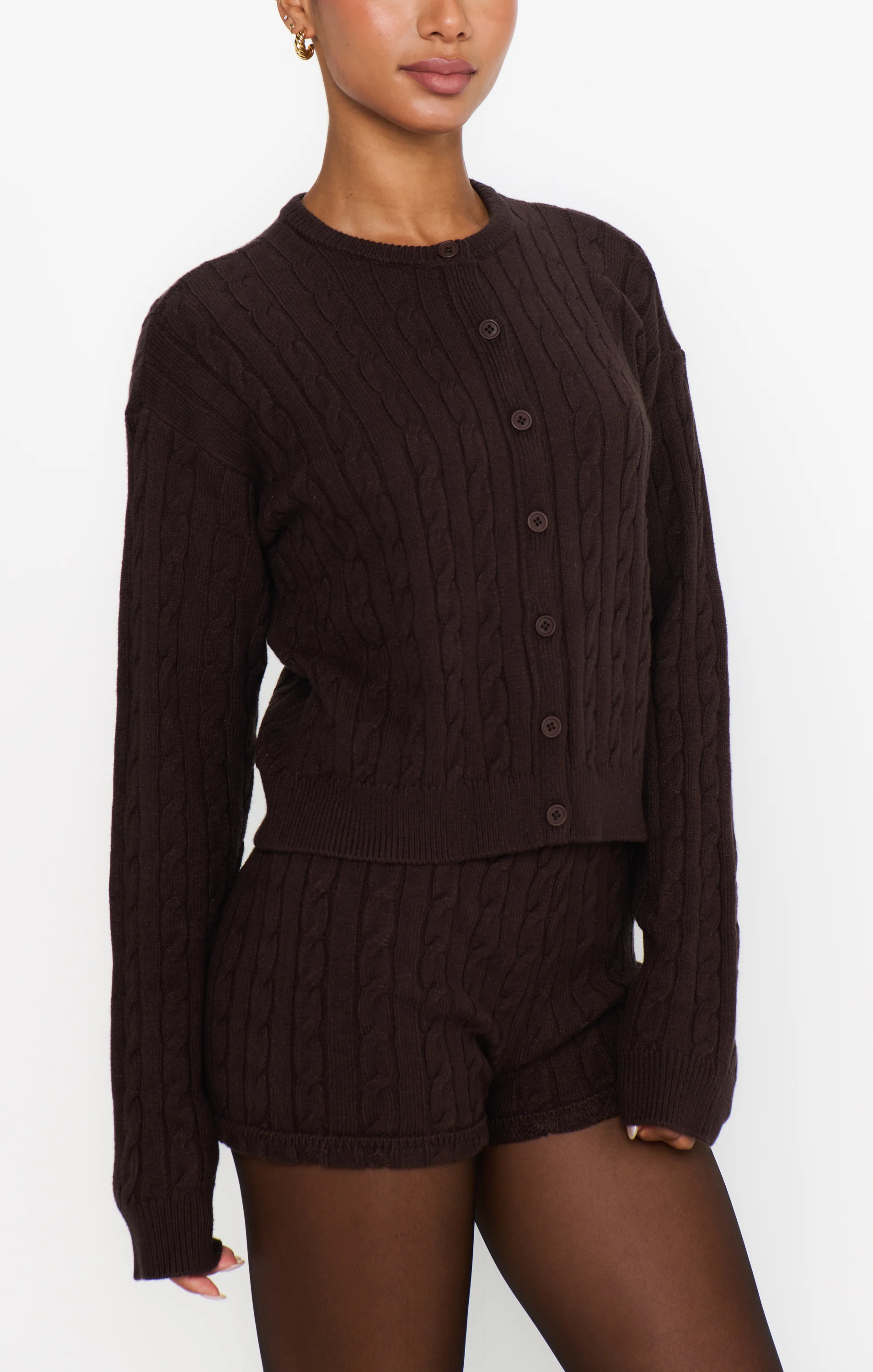Throw on Cardigan ~ Chocolate Cable Knit - Image 5