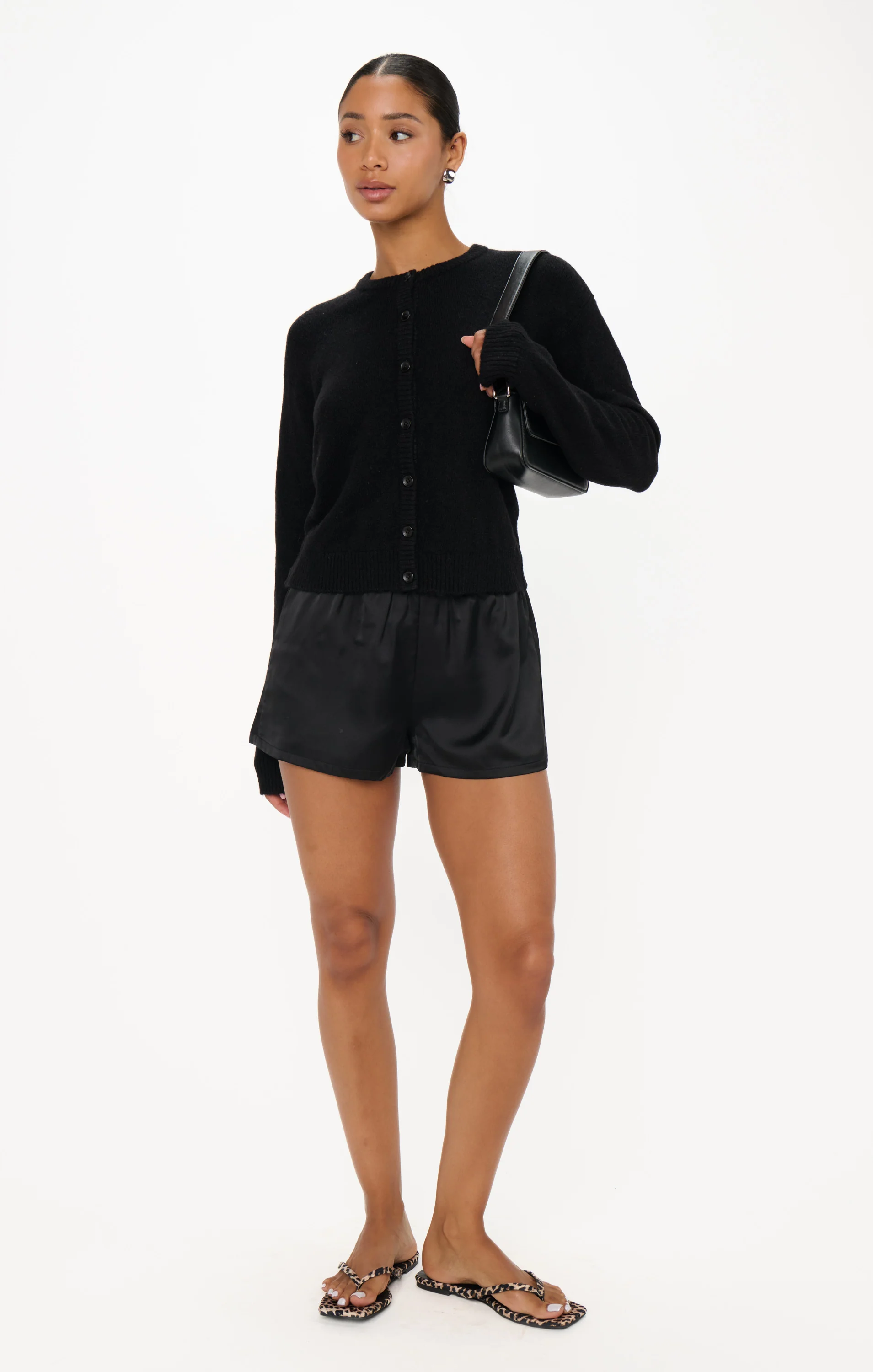 Throw on Cardigan ~ Jet Black Knit - Image 4