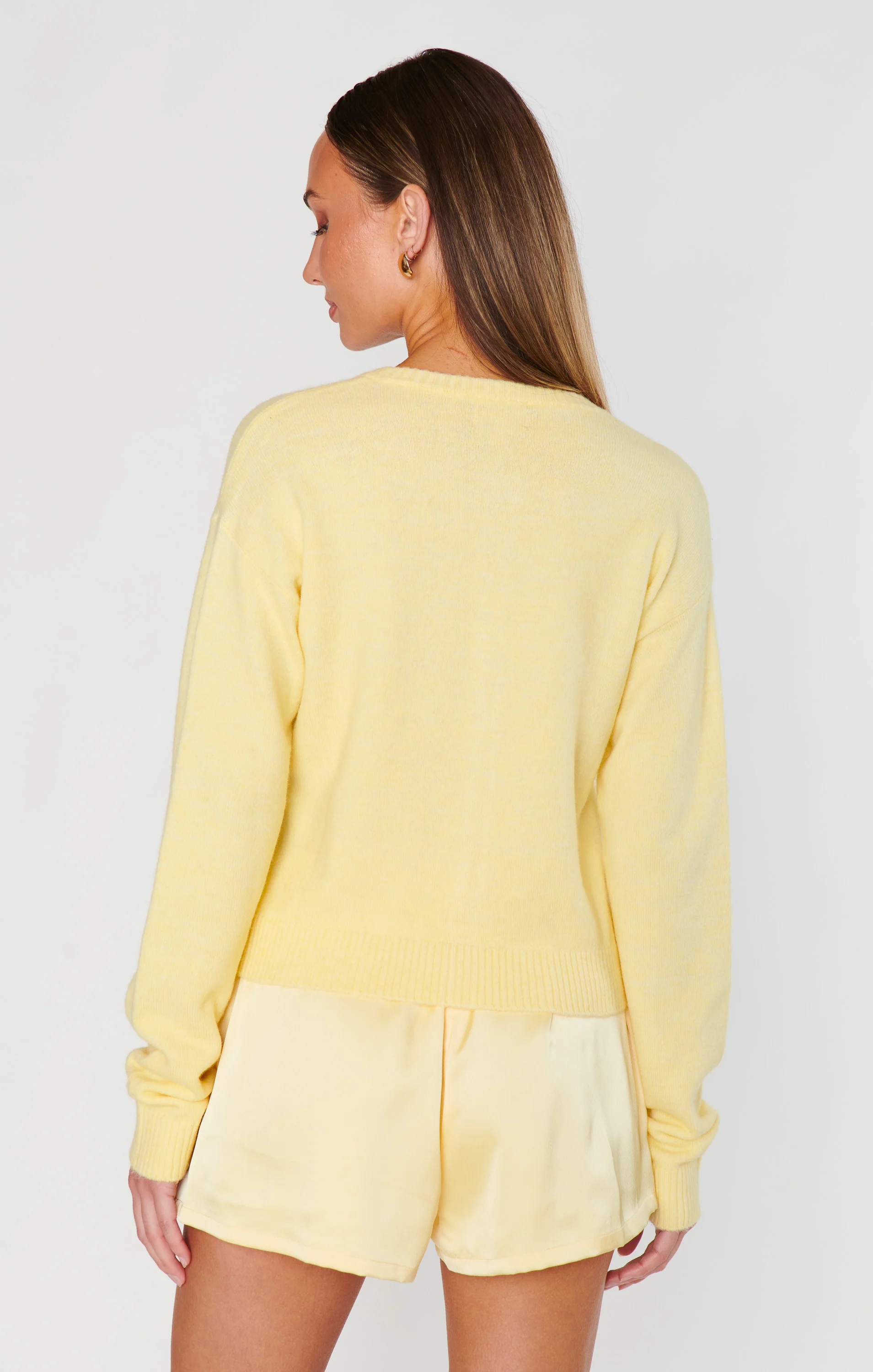 Throw on Cardigan ~ Pale Yellow Knit - Image 5