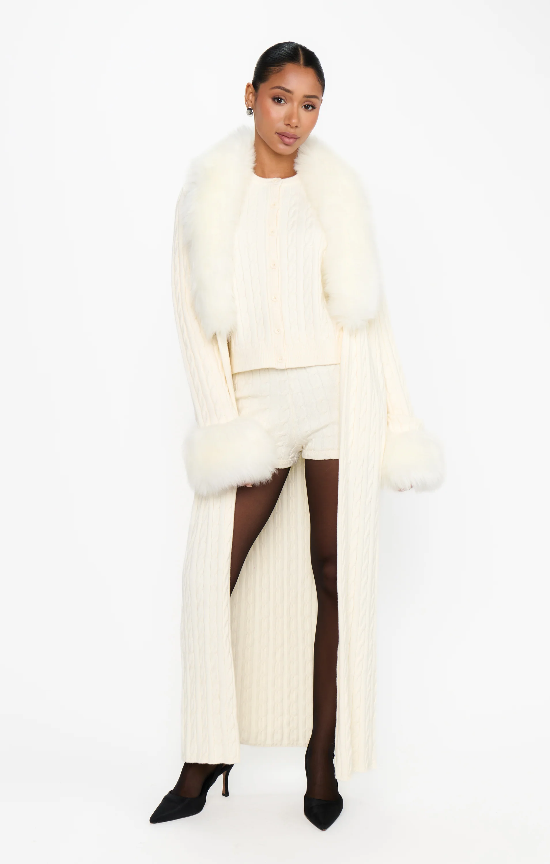 Throw on Cardigan ~ Snow Cable Knit - Image 14