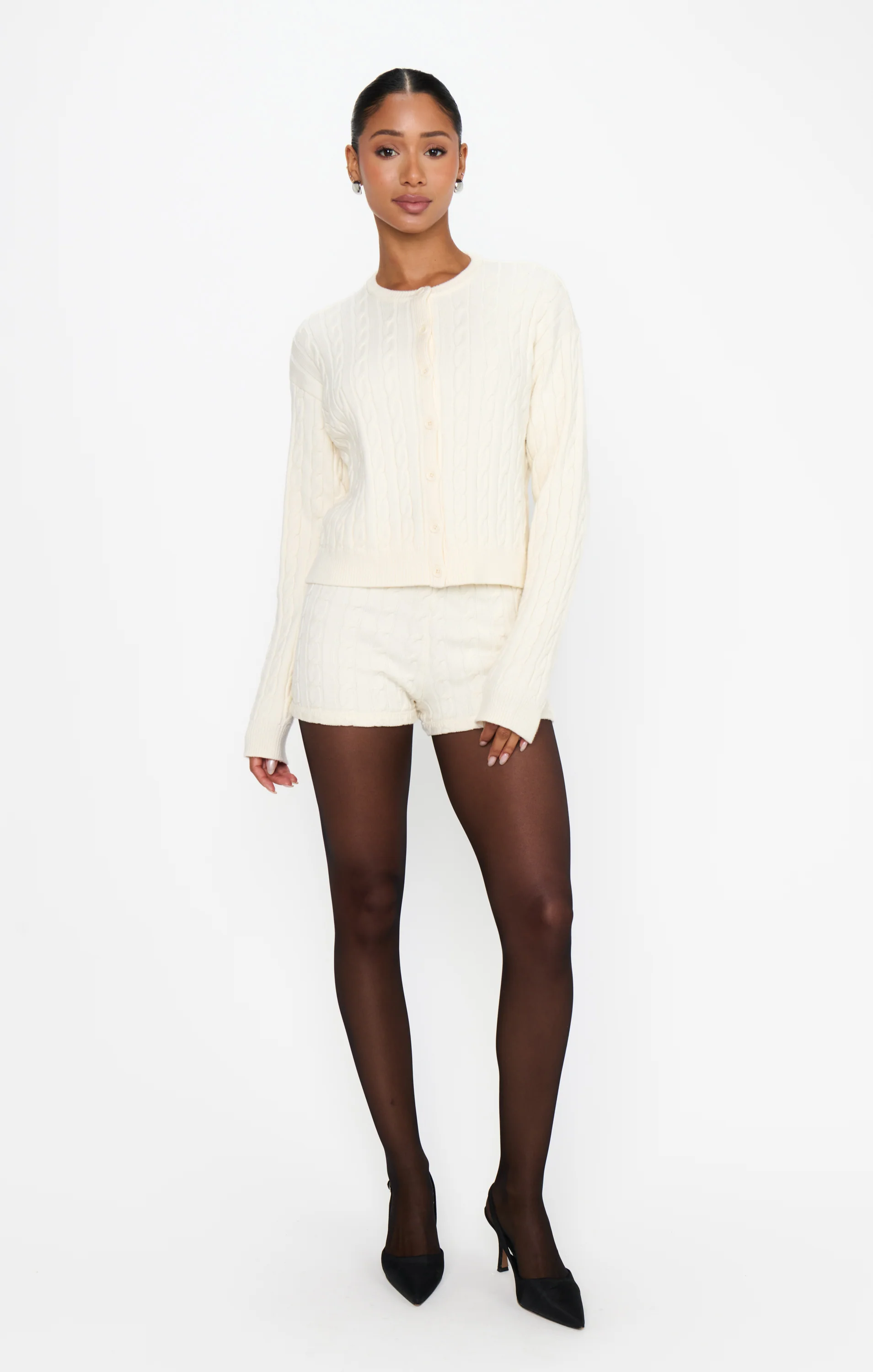 Throw on Cardigan ~ Snow Cable Knit - Image 2