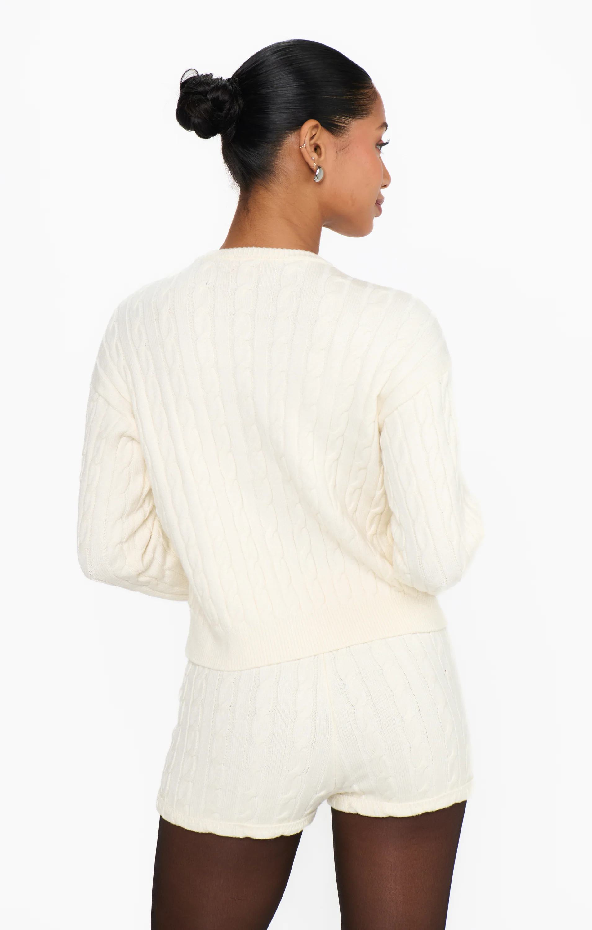 Throw on Cardigan ~ Snow Cable Knit - Image 3