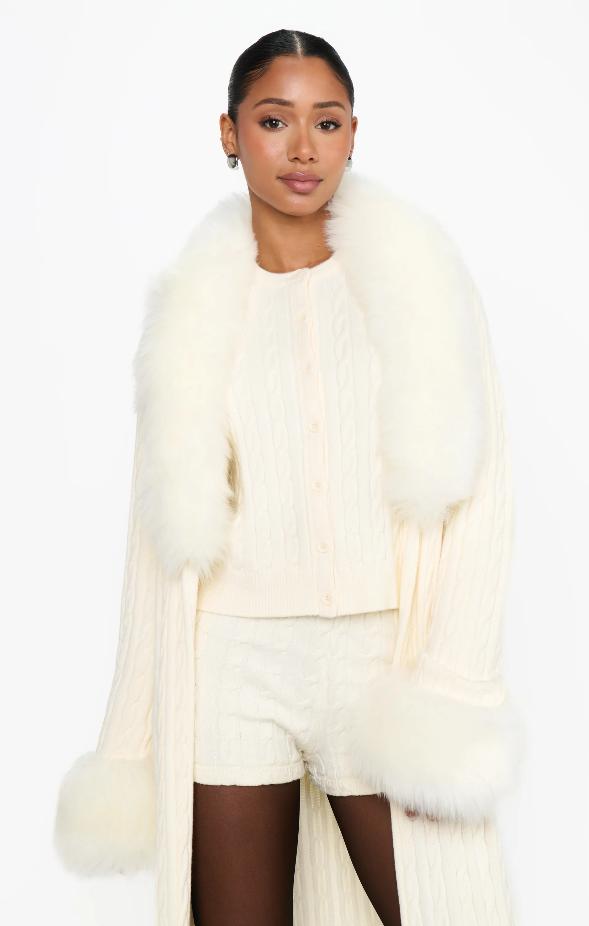 Throw on Cardigan ~ Snow Cable Knit - Image 5