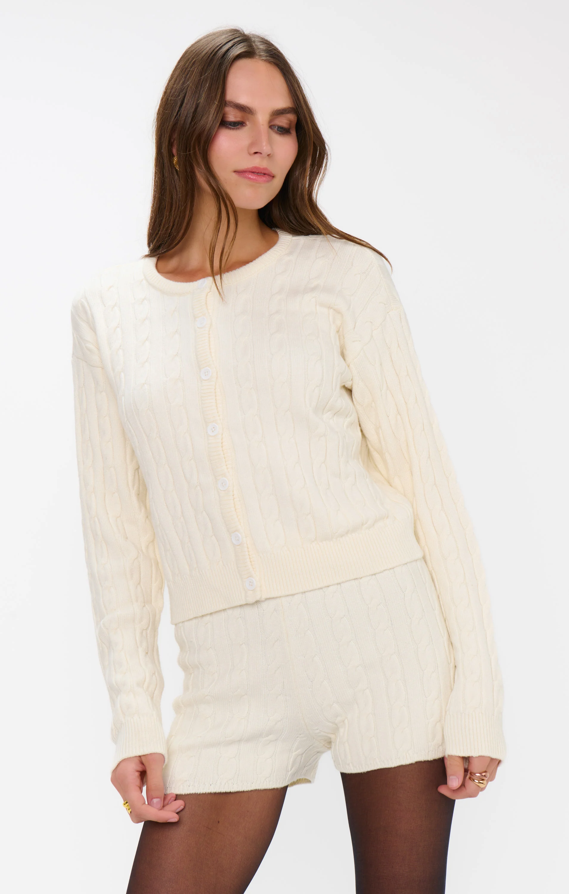 Throw on Cardigan ~ Snow Cable Knit - Image 7