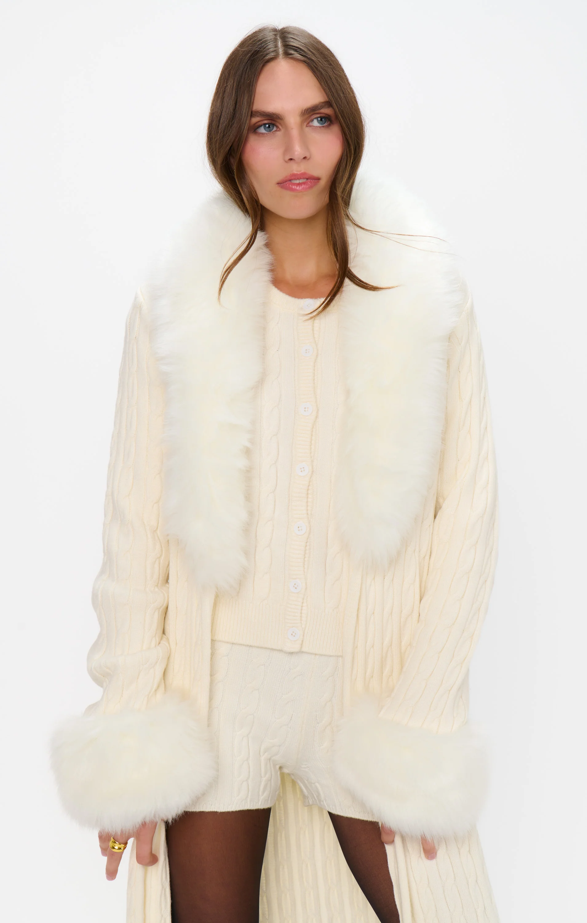 Throw on Cardigan ~ Snow Cable Knit - Image 9