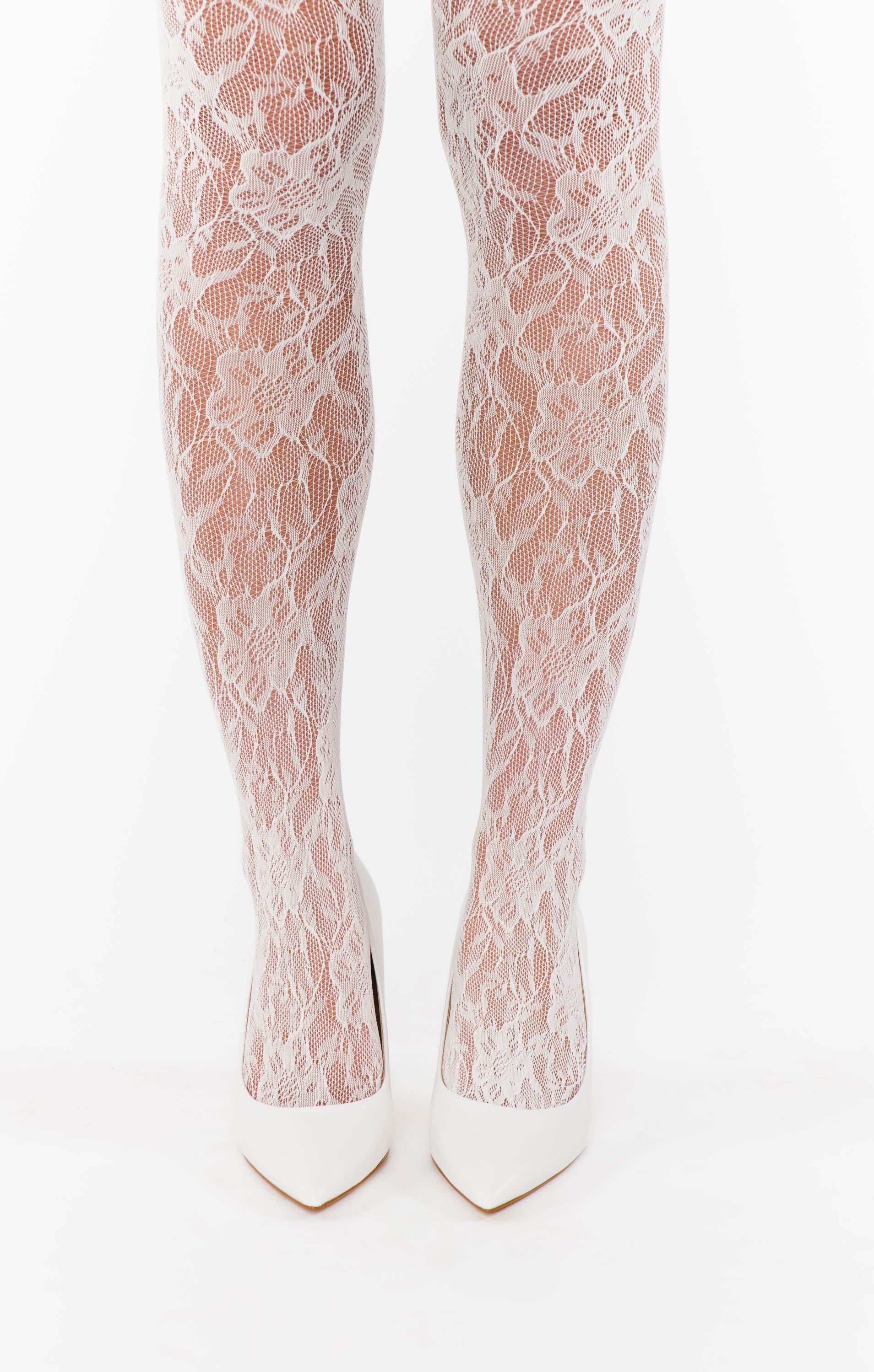 Petit Moments Lace Tights ~ White - Image 3