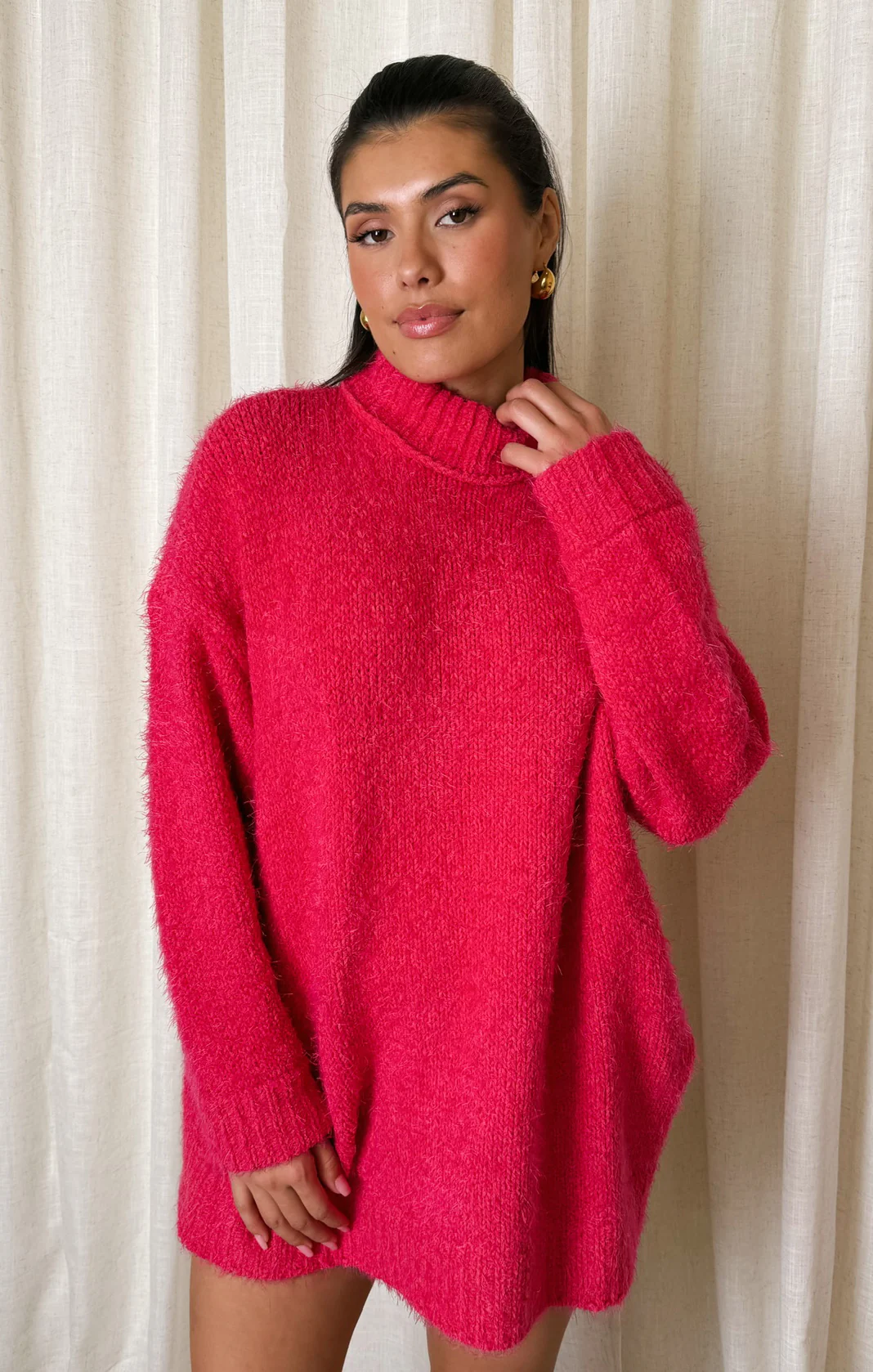 Timmy Tunic Sweater ~ Pink Rose Knit - Image 4