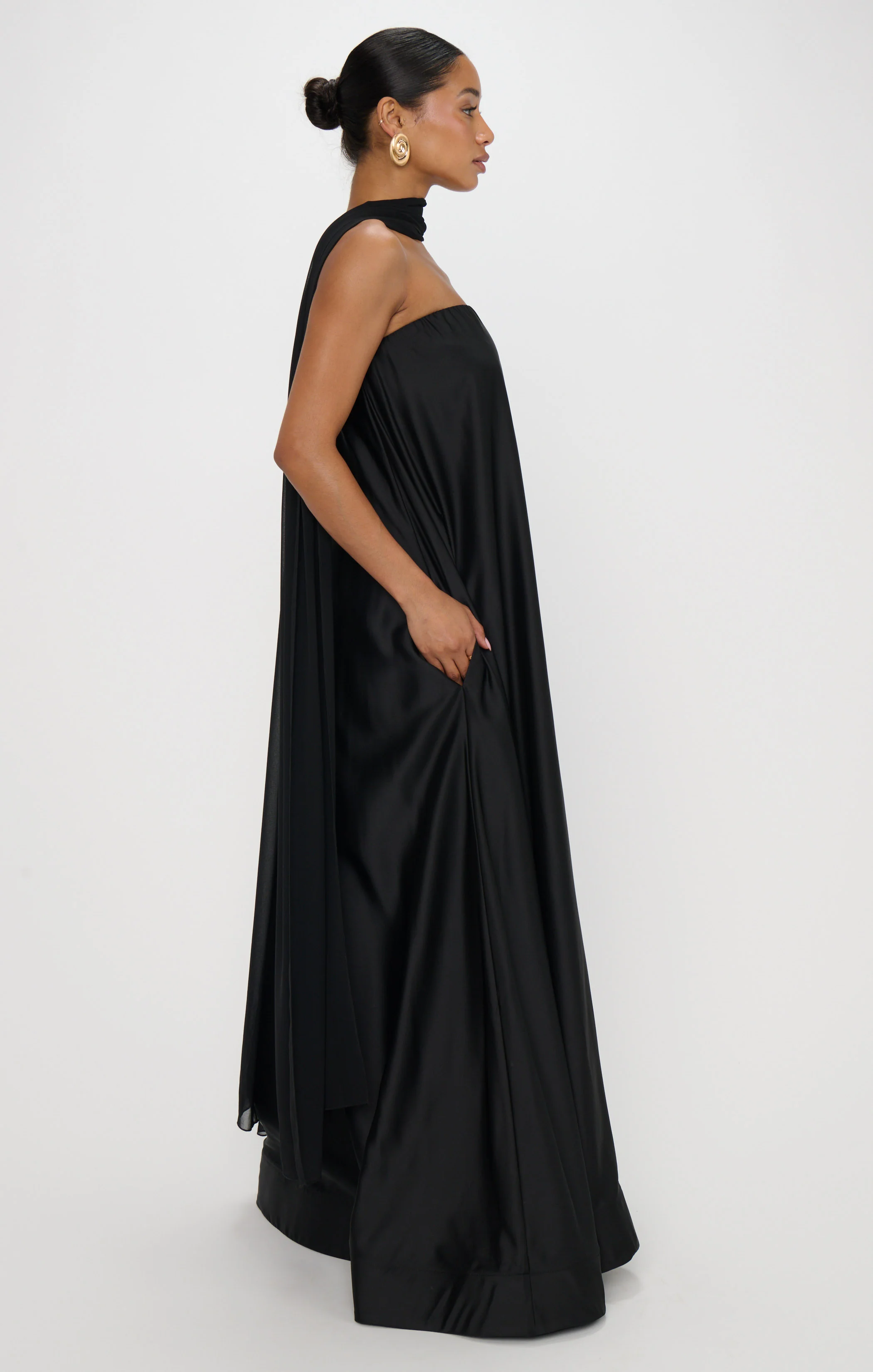 Tinsley Tube Dress ~ Black Luxe Satin - Image 3