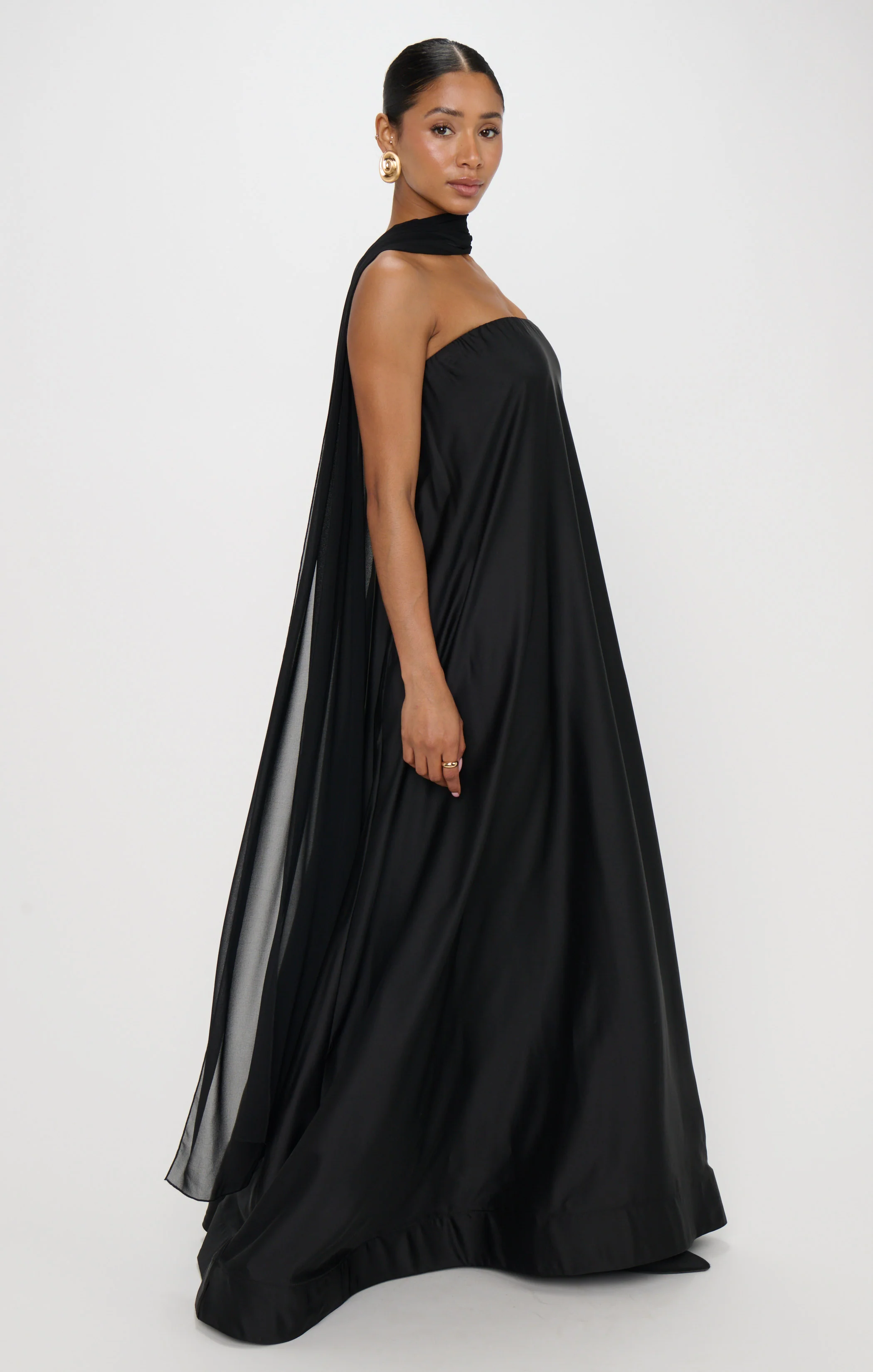 Tinsley Tube Dress ~ Black Luxe Satin - Image 5