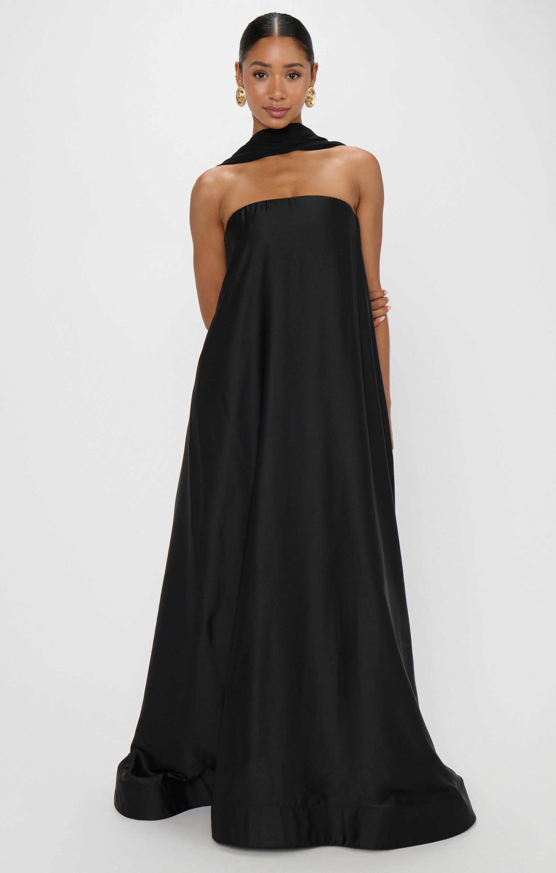 Tinsley Tube Dress ~ Black Luxe Satin - Image 6