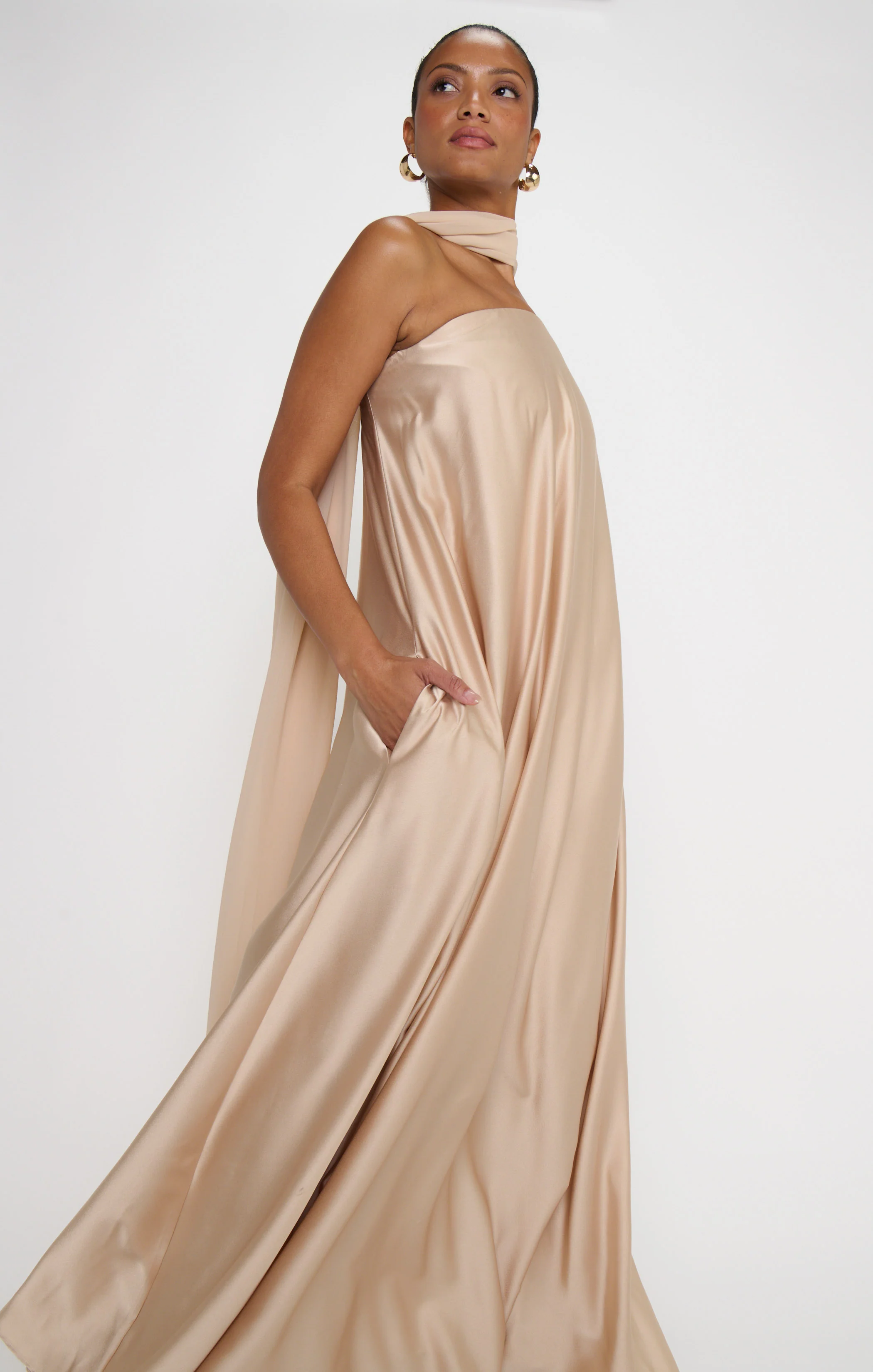 Tinsley Tube Dress ~ Champagne Luxe Satin - Image 4