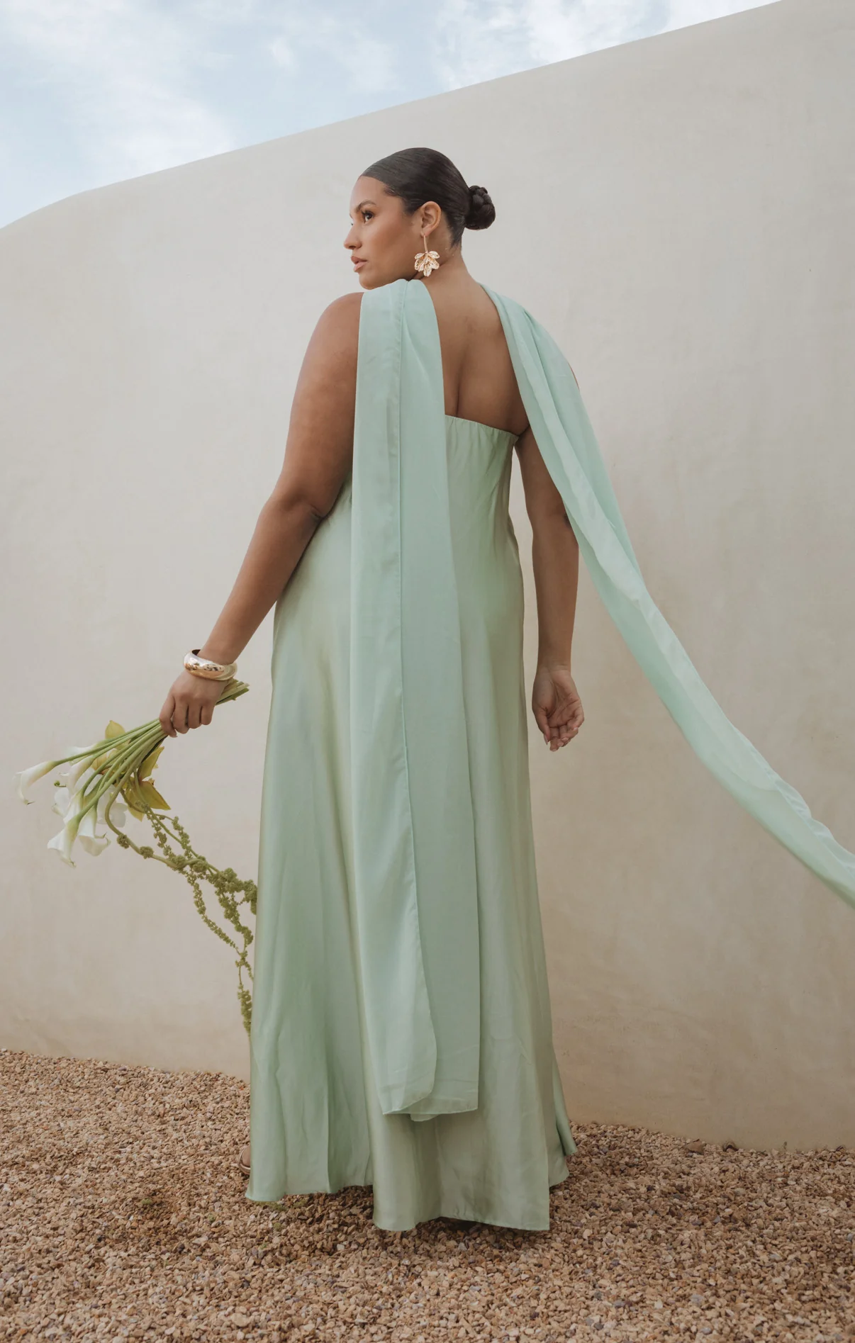 Tinsley Tube Dress ~ Pistachio Luxe Satin - Image 2