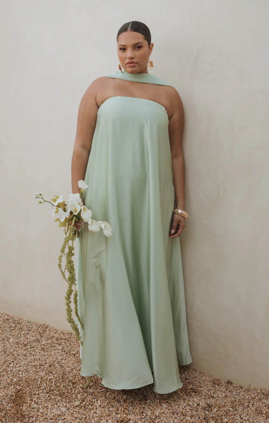 Tinsley Tube Dress ~ Pistachio Luxe Satin - Image 7