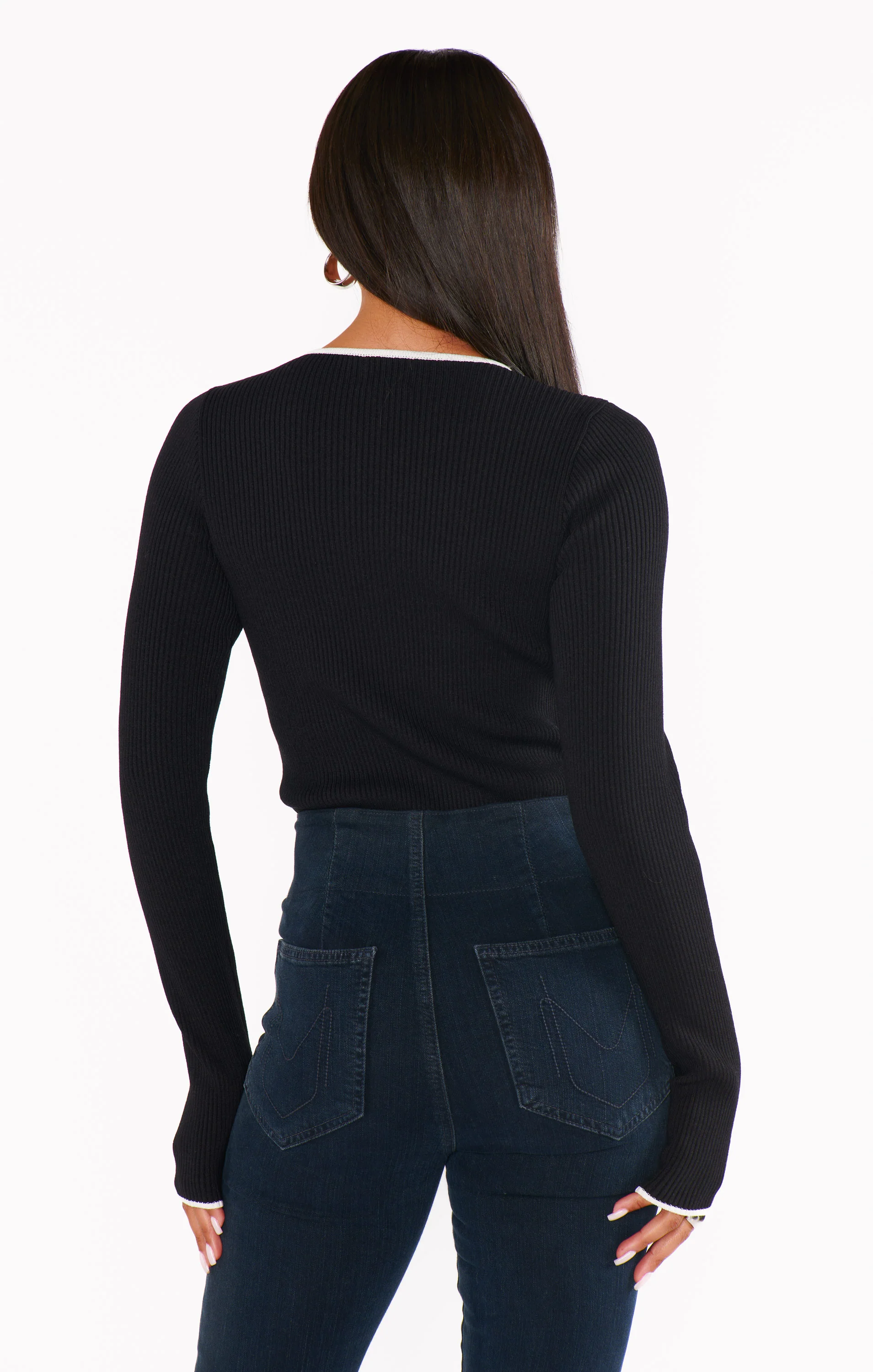 Tippi Top ~ Black Rib with White Trim - Image 5