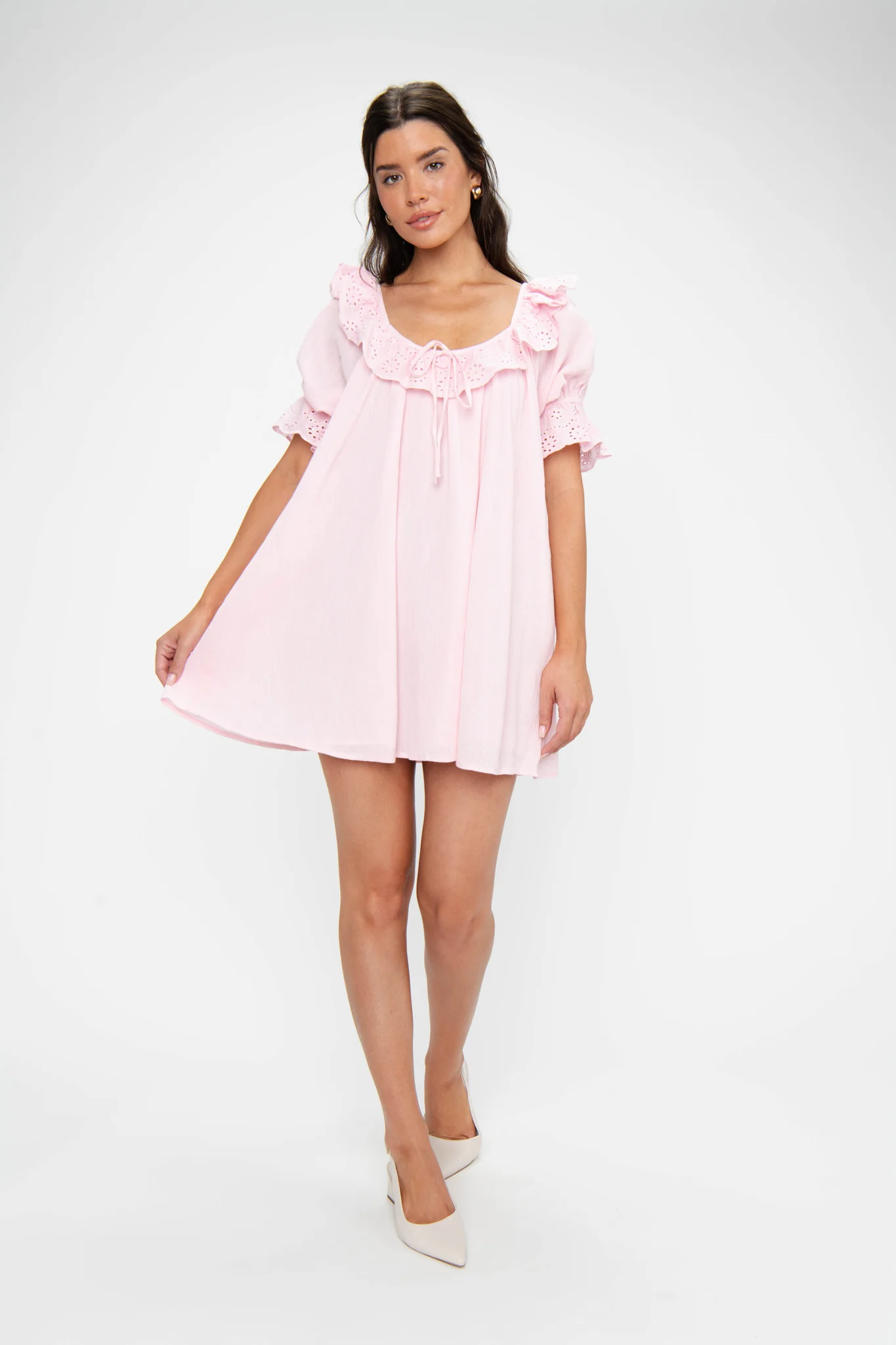 Toulouse Dress ~ Pink Eyelet - Image 2